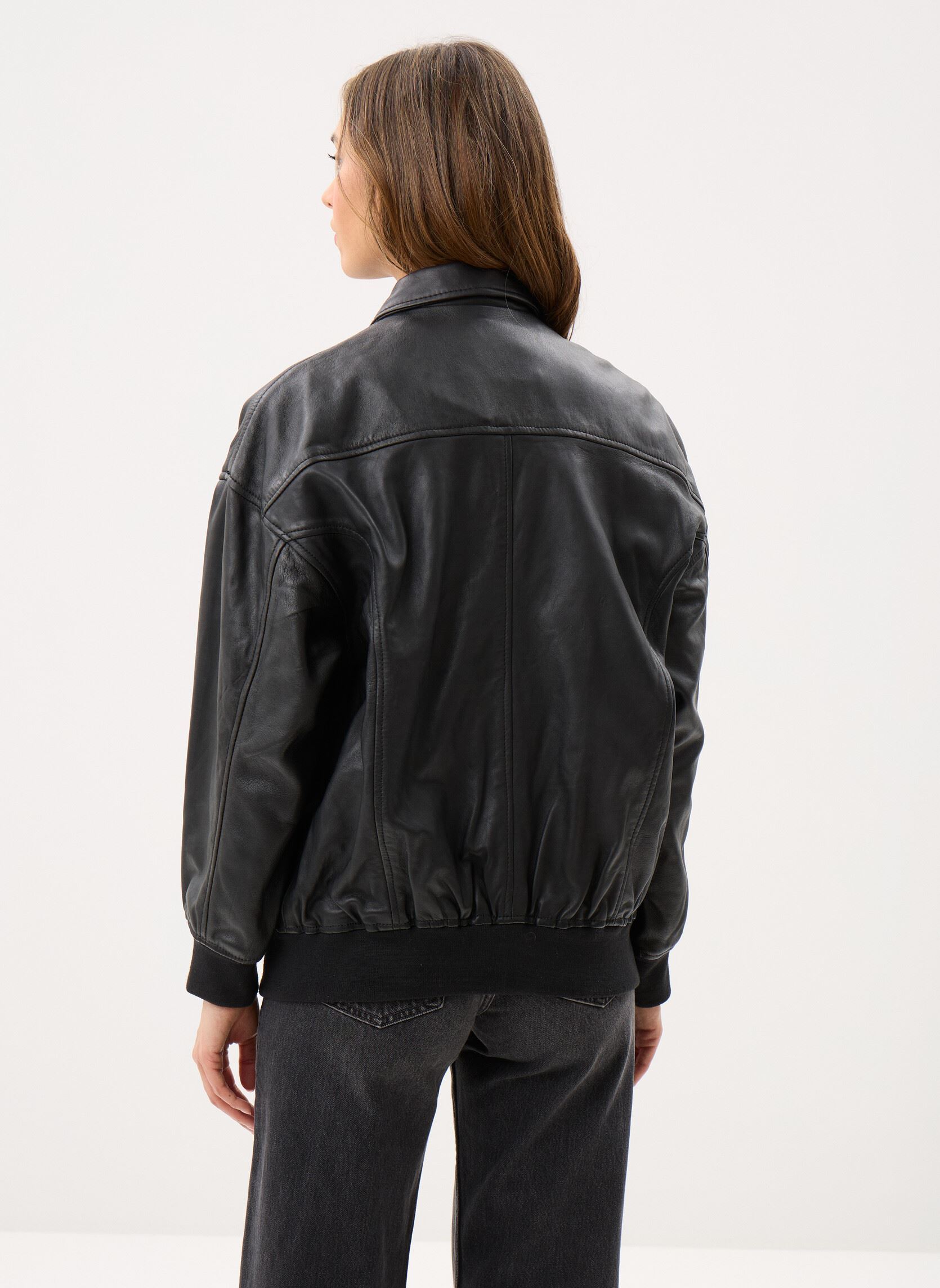 Leren jassen Blouson Pilote Cuir-LCWDAISY dames zwart Schott Leren jassen Blouson Pilote Cuir-LCWDAISY dames zwart BLACK