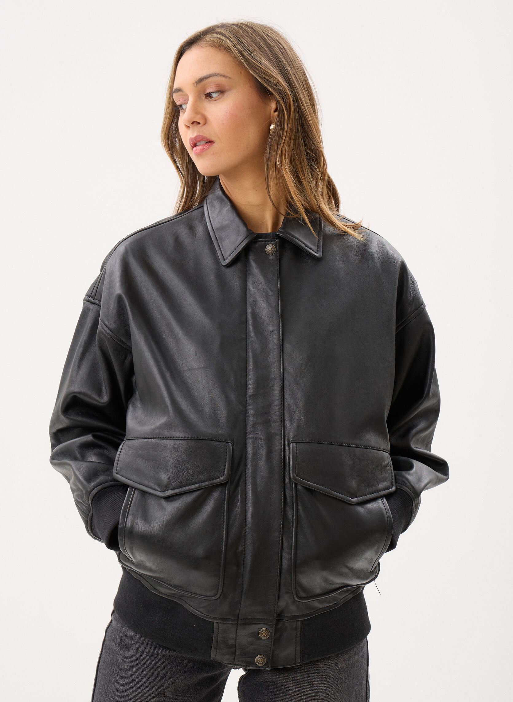 Vêtements Schott Blouson Pilote Cuir LCWDAISY pour Femme - vue 1