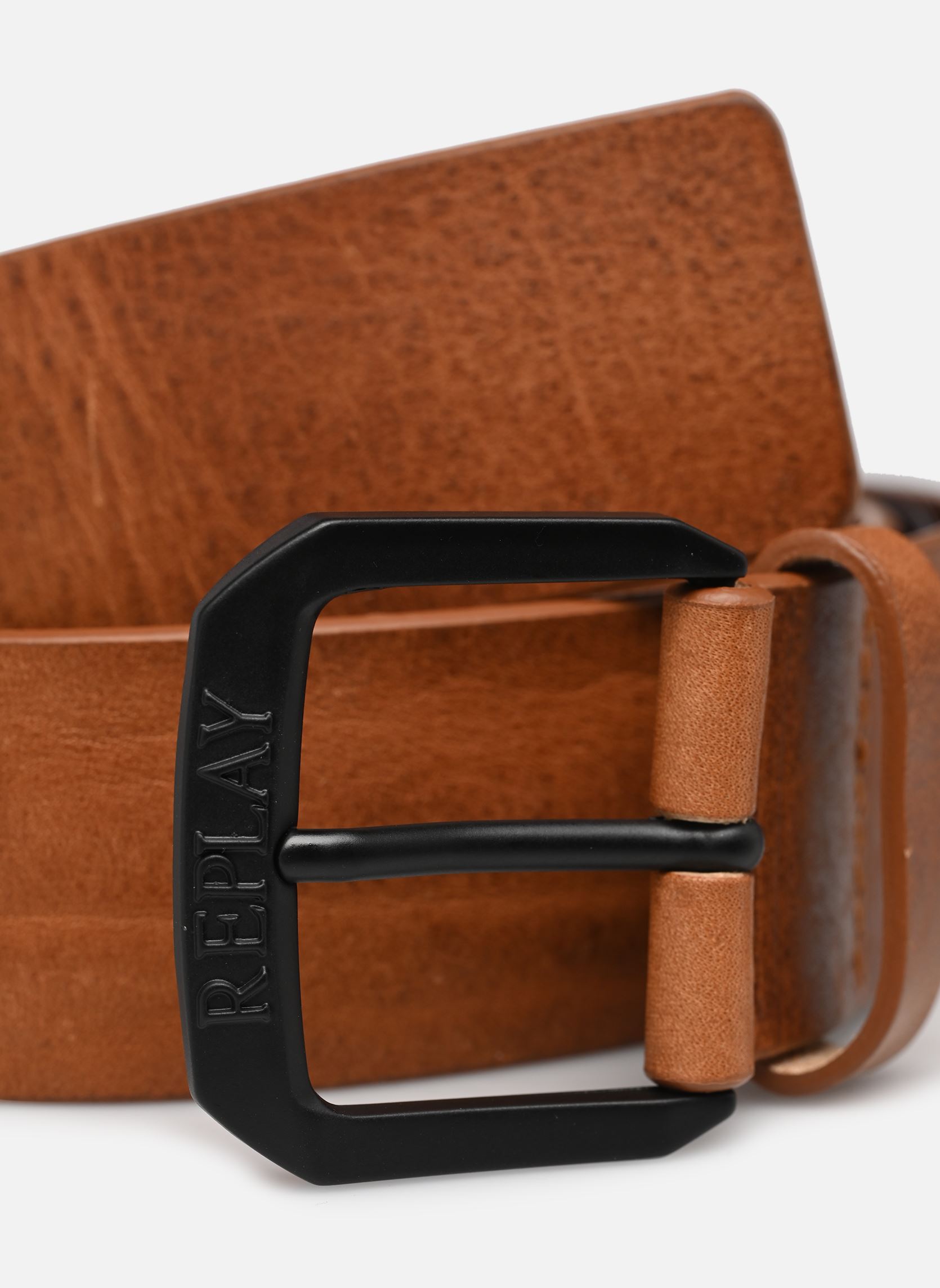 Ceintures Ceinture boucle logo replay homme marron Replay Ceintures Ceinture boucle logo replay homme marron Tan