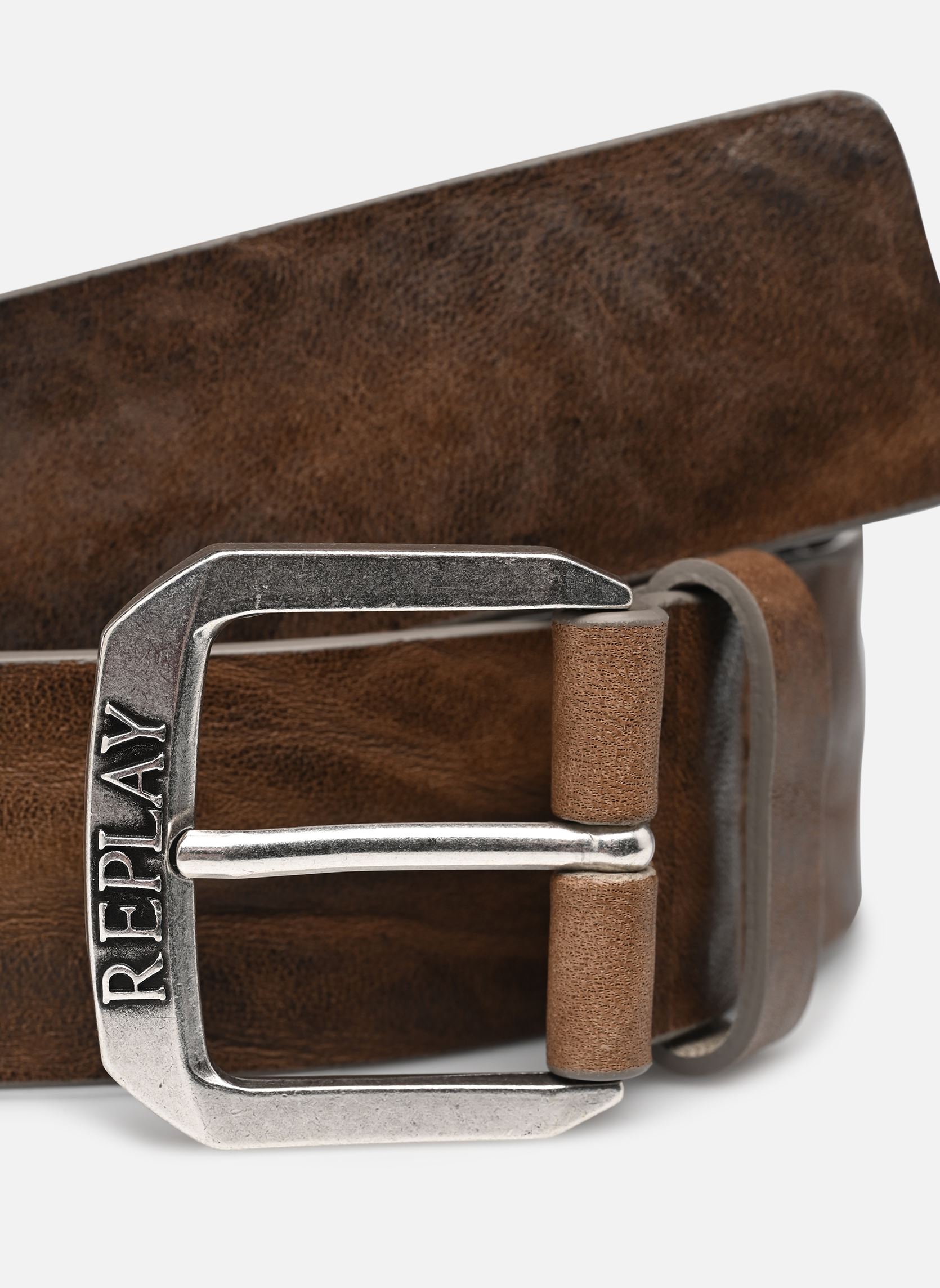 Cinturones Ceinture boucle logo replay hombre marrón Replay Cinturones Ceinture boucle logo replay hombre marrón Faded Grey Mud