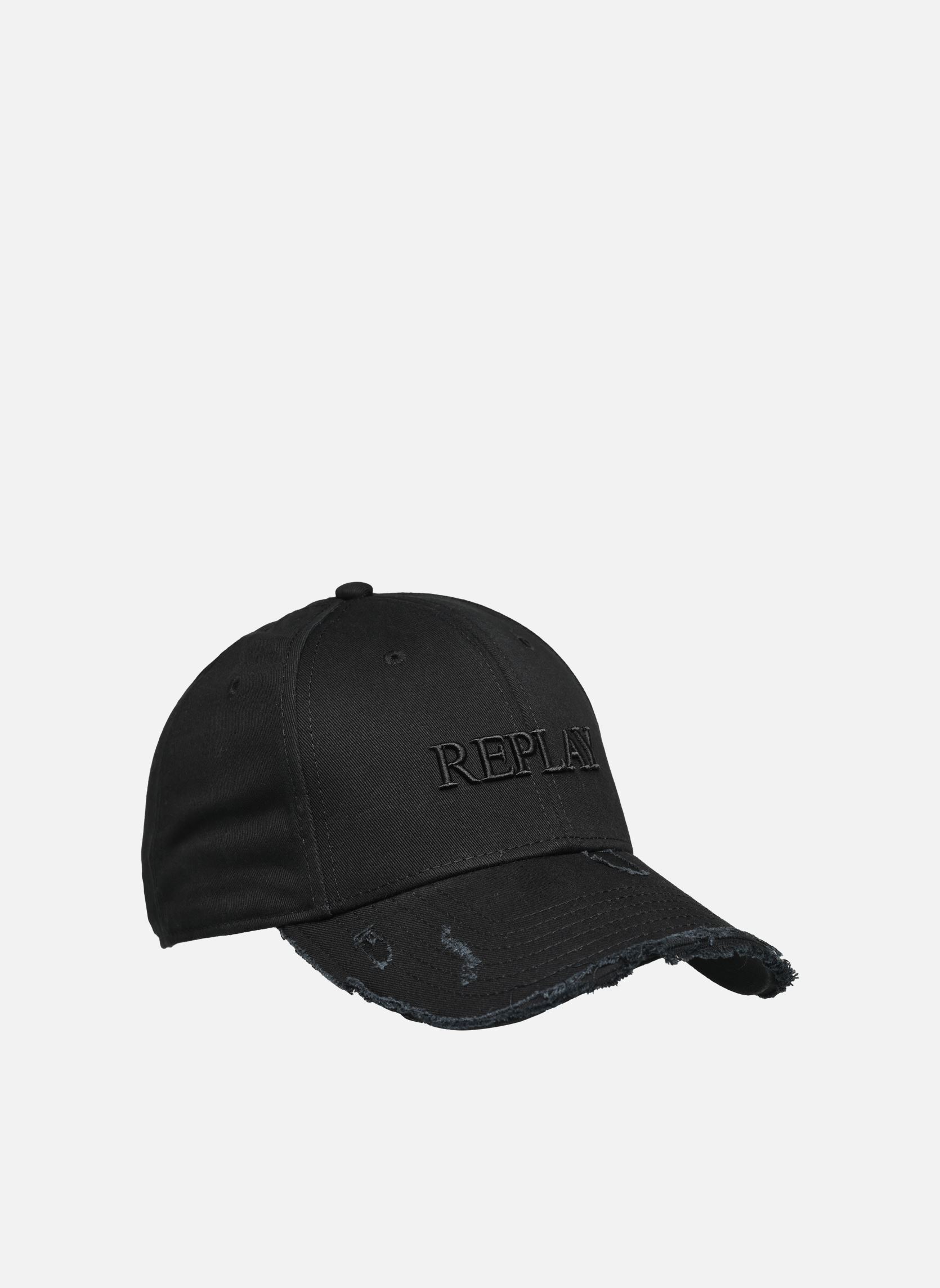 Cappellini Casquette logo replay destroy uomo nero Replay Cappellini Casquette logo replay destroy uomo nero TOTAL BLACK