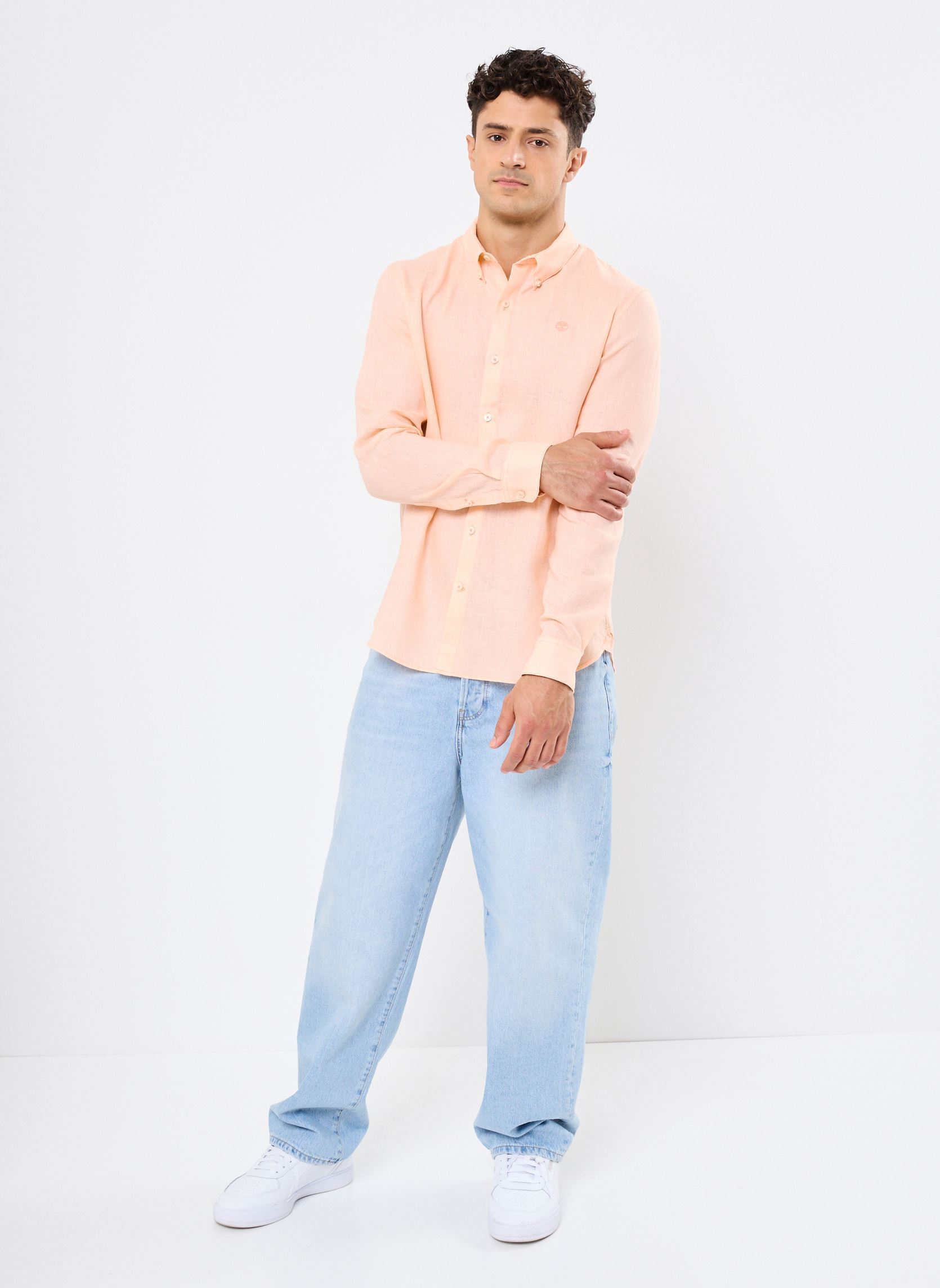 Camicie Linen Shirt uomo arancione Timberland Camicie Linen Shirt uomo arancione TROPICAL PEACH
