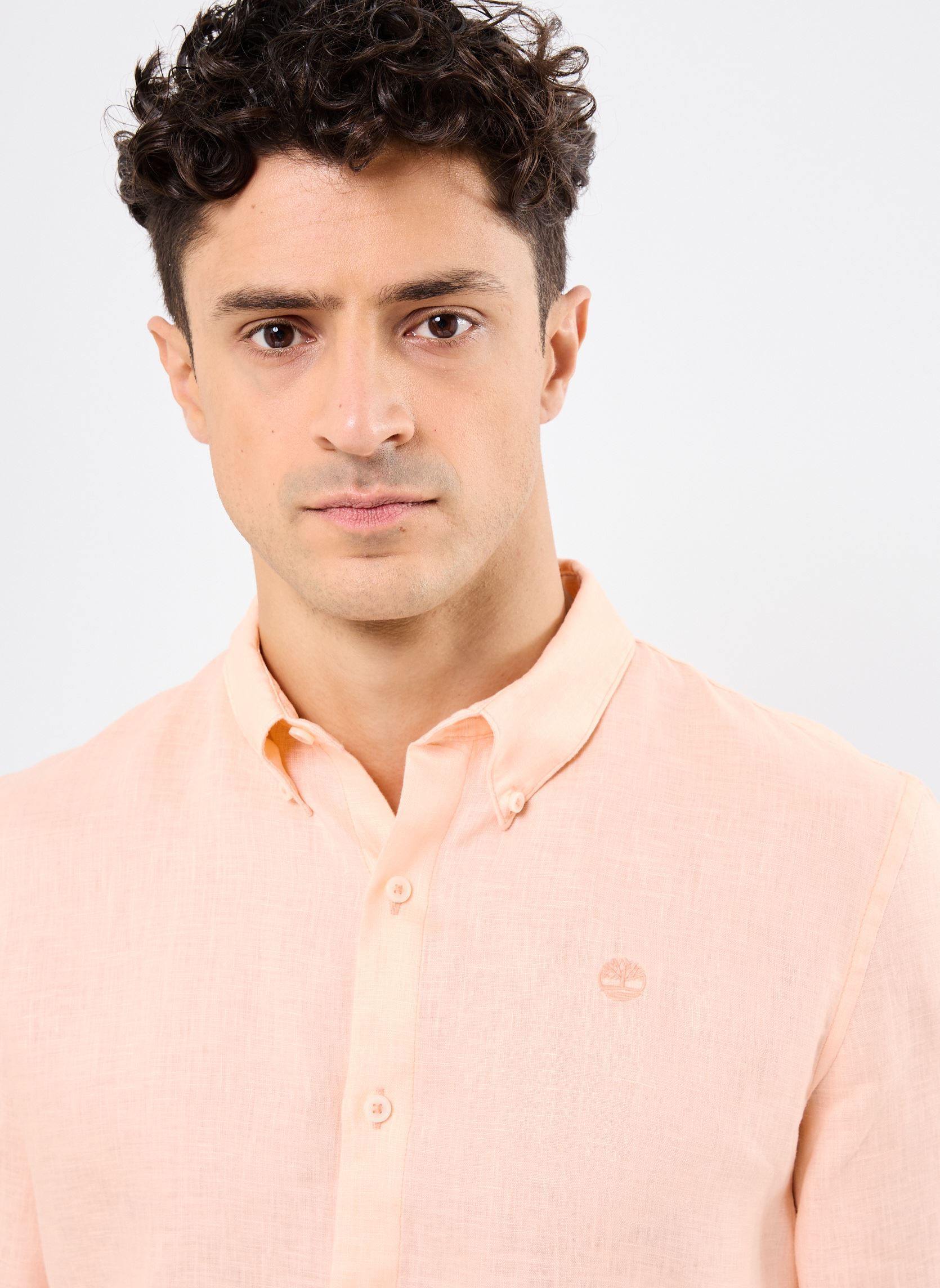 Camicie Linen Shirt uomo arancione Timberland Camicie Linen Shirt uomo arancione TROPICAL PEACH