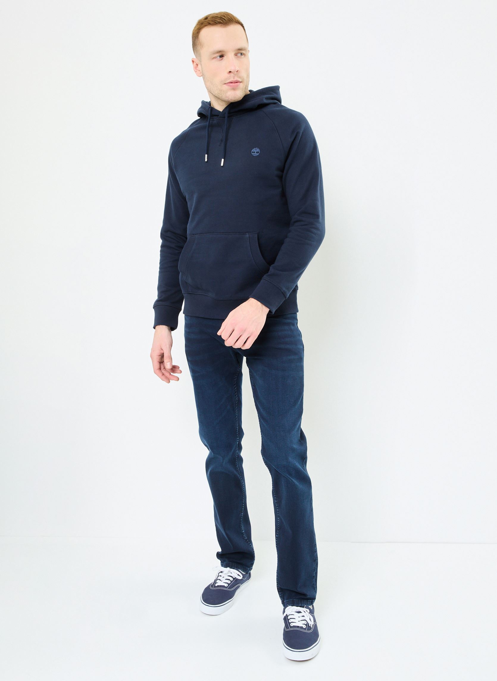 Sweats à capuche Loopback Hoodie homme bleu Timberland Sweats à capuche Loopback Hoodie homme bleu DARK SAPPHIRE-DARK DENIM