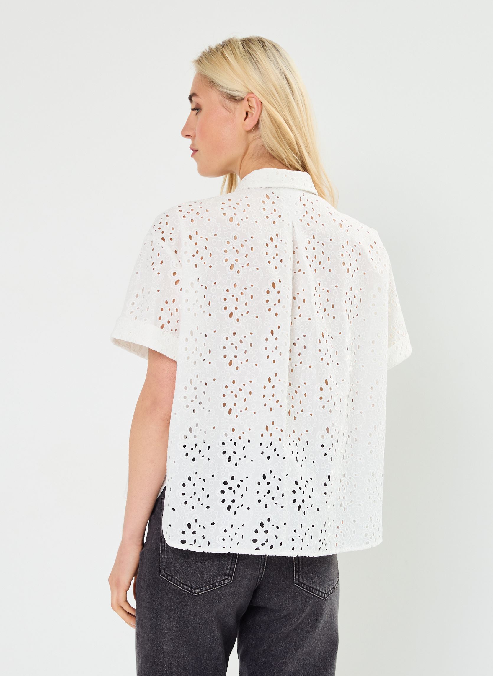 Chemises manches courtes CMARIA broderie anglaise femme blanc Georgia Rose Chemises manches courtes CMARIA broderie anglaise femme blanc ECRU