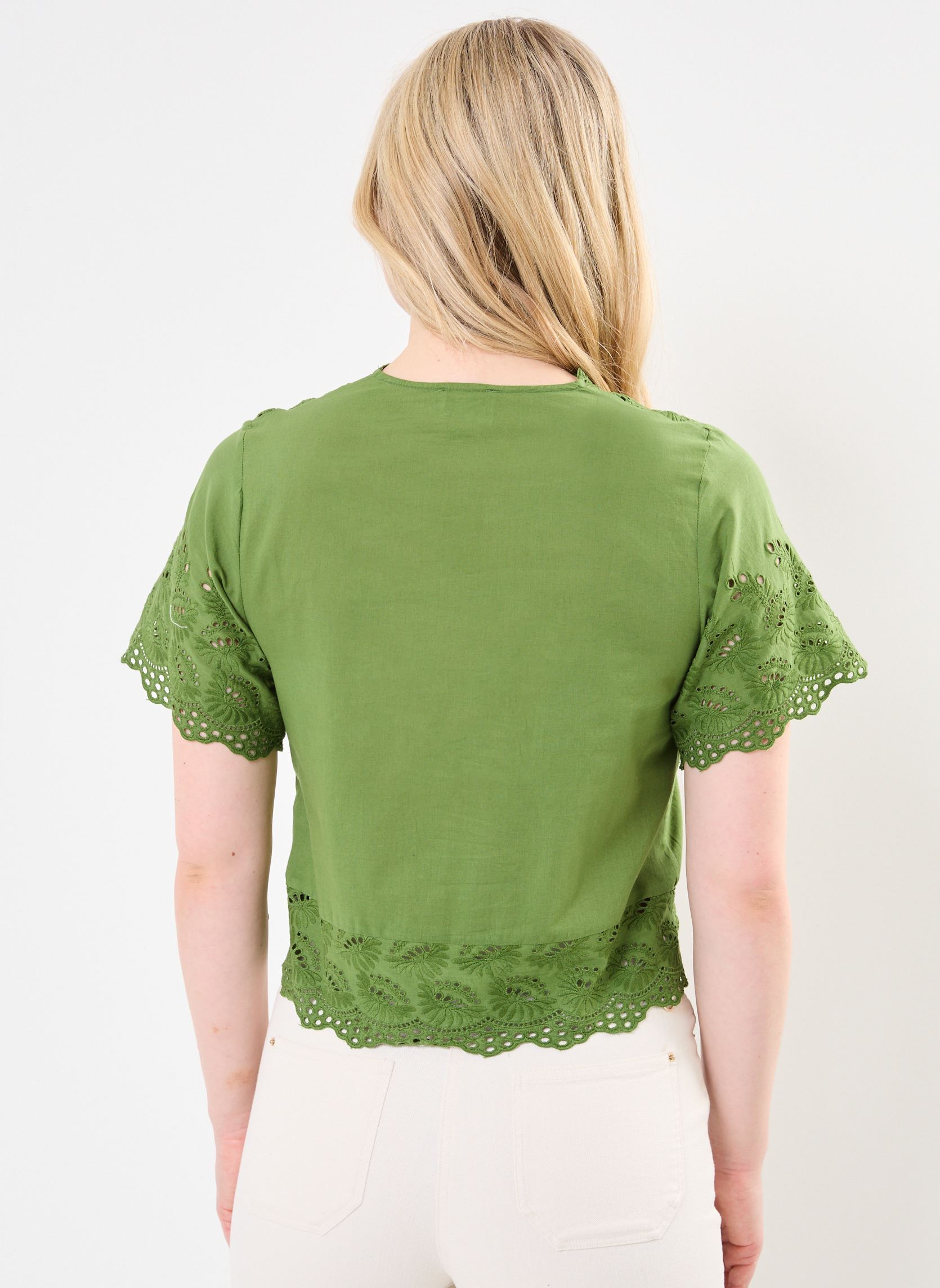 Blouses met korte mouwen Tessa dames groen Jolie Jolie Petite Mendigote Blouses met korte mouwen Tessa dames groen Cactus