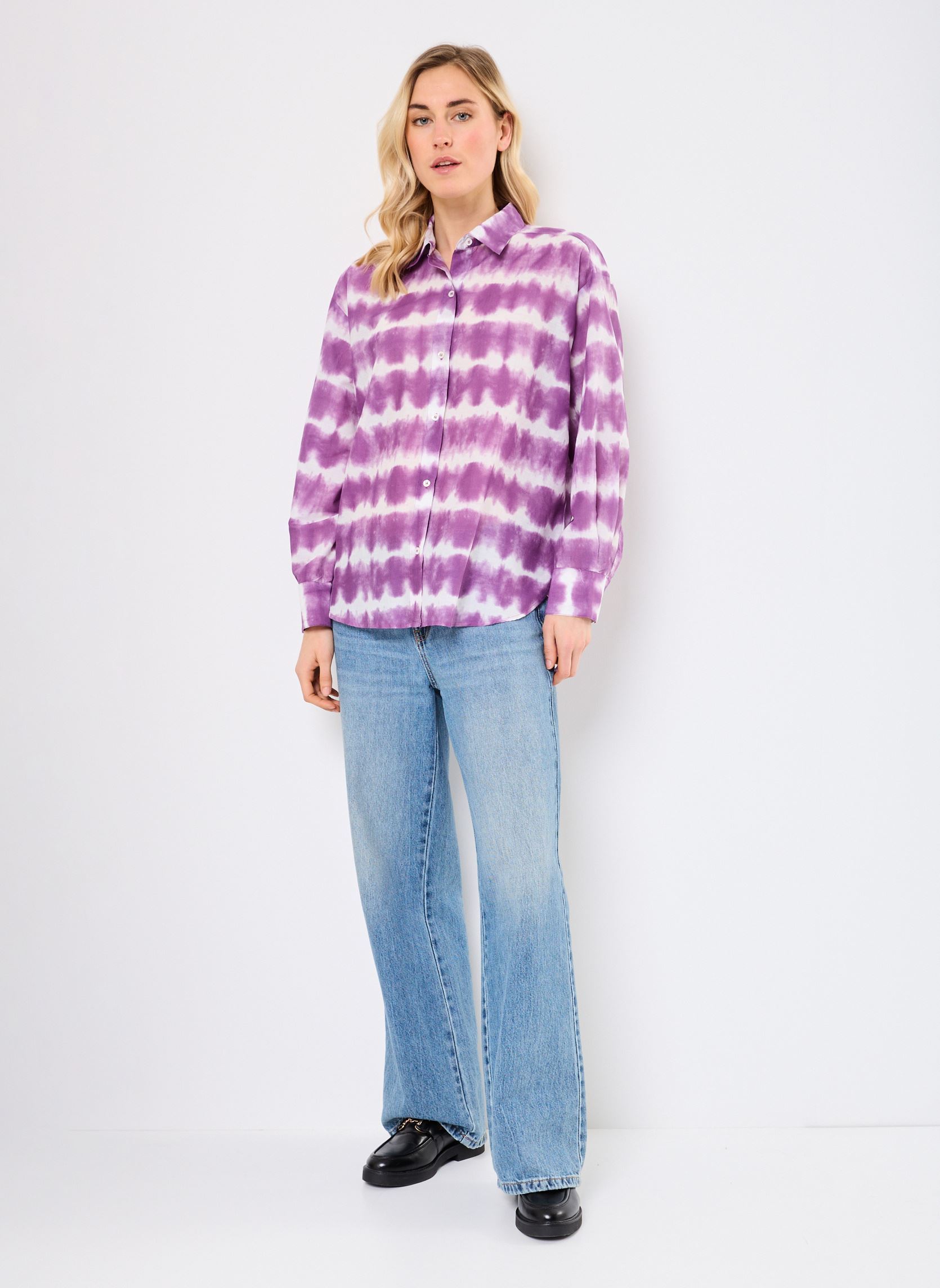 Chemises manches longues Tomy femme violet Jolie Jolie Petite Mendigote Chemises manches longues Tomy femme violet Jacinthe