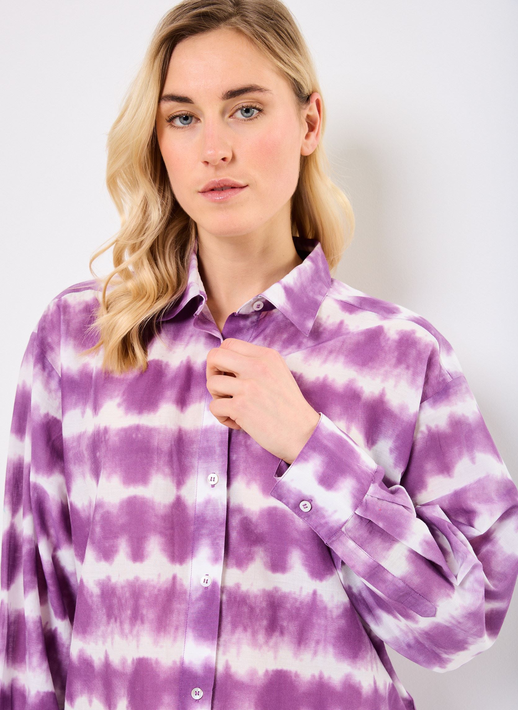 Chemises manches longues Tomy femme violet Jolie Jolie Petite Mendigote Chemises manches longues Tomy femme violet Jacinthe
