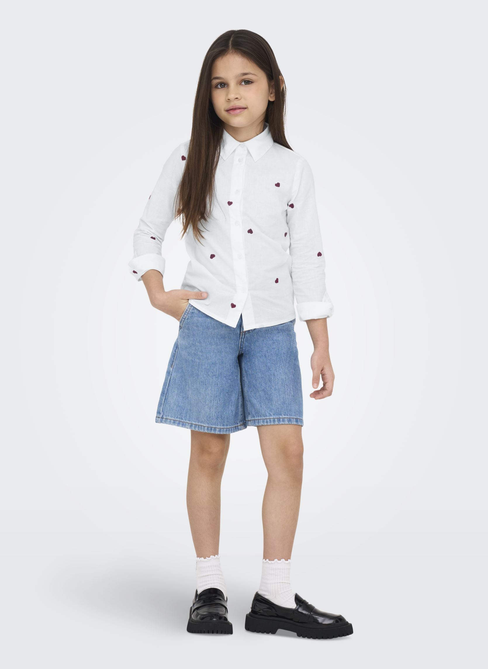 Blouses Koglina Grace L/S Emb Shirt Wvn fille blanc Kids Only Blouses Koglina Grace L/S Emb Shirt Wvn fille blanc Cloud Dancer