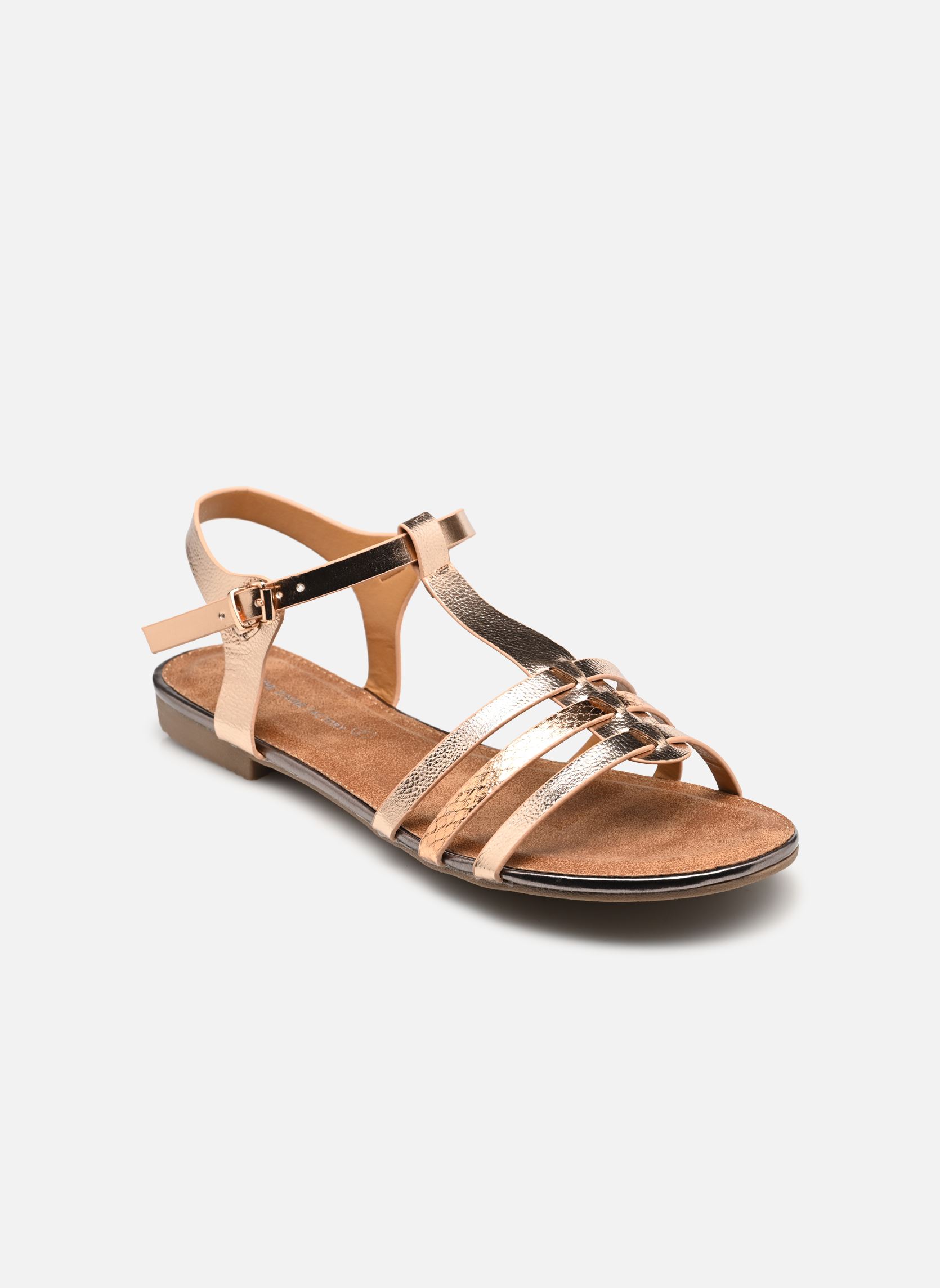 Sandali piatti FJ5030 donna rosa Divine Factory Sandali piatti FJ5030 donna rosa Beige