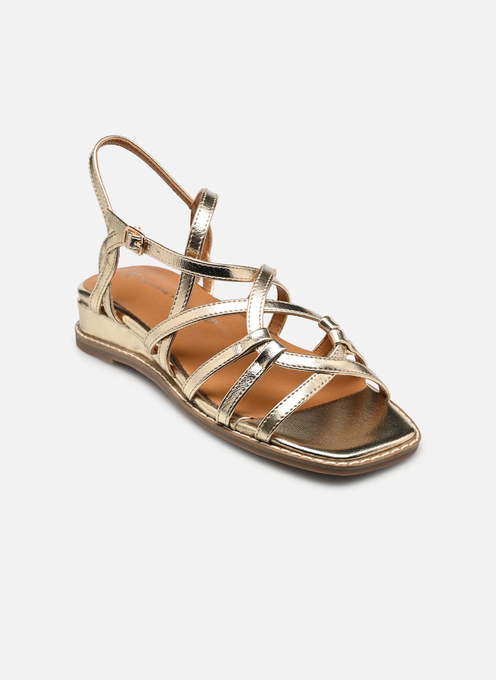 Sandales compensées et plateformes QL5028 femme or et bronze Divine Factory Sandales compensées et plateformes QL5028 femme or et bronze Or