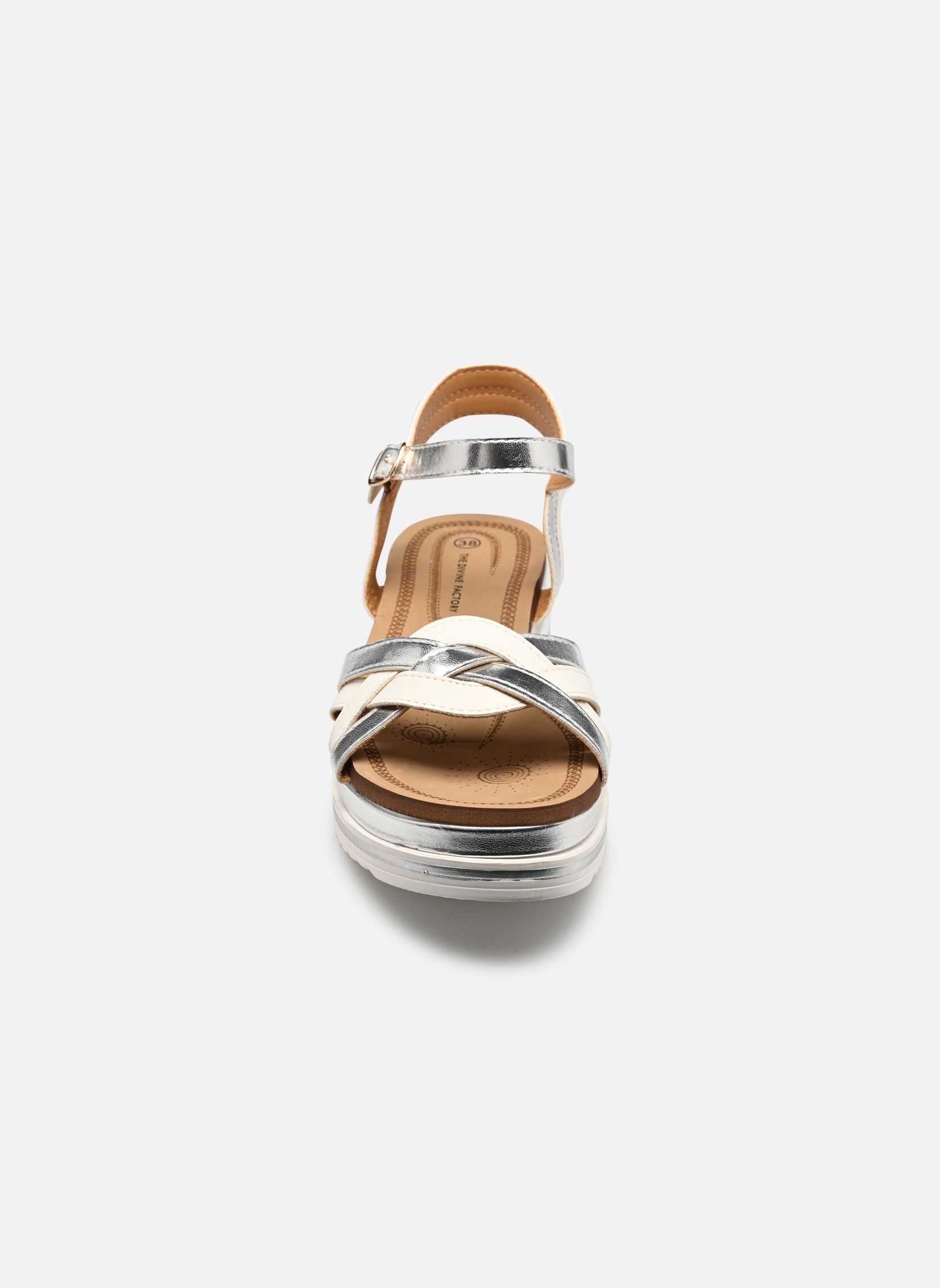 Keil- und Plateausandalen TX5023 damen silber Divine Factory Keil- und Plateausandalen TX5023 damen silber BlancArg