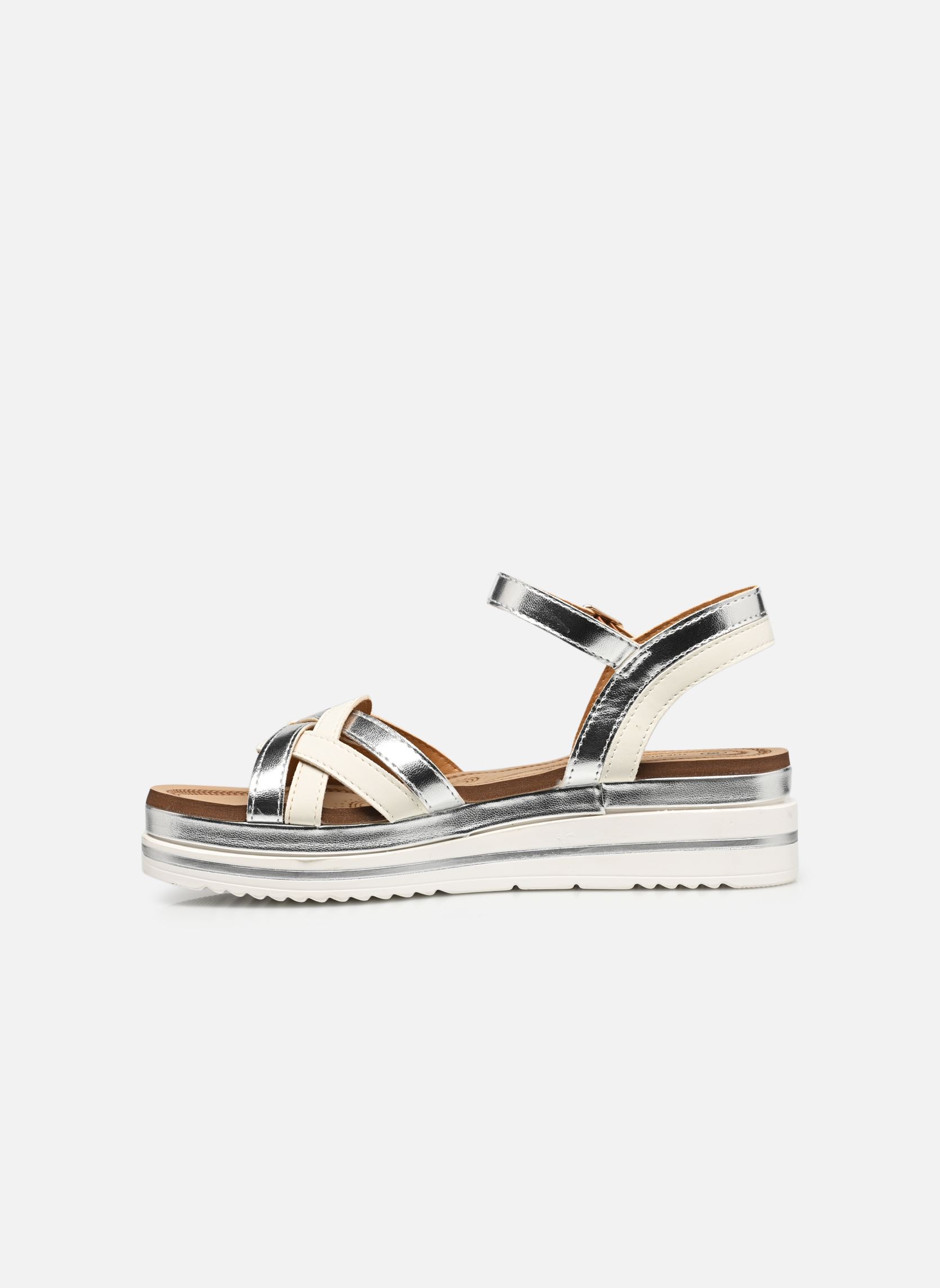 Keil- und Plateausandalen TX5023 damen silber Divine Factory Keil- und Plateausandalen TX5023 damen silber BlancArg