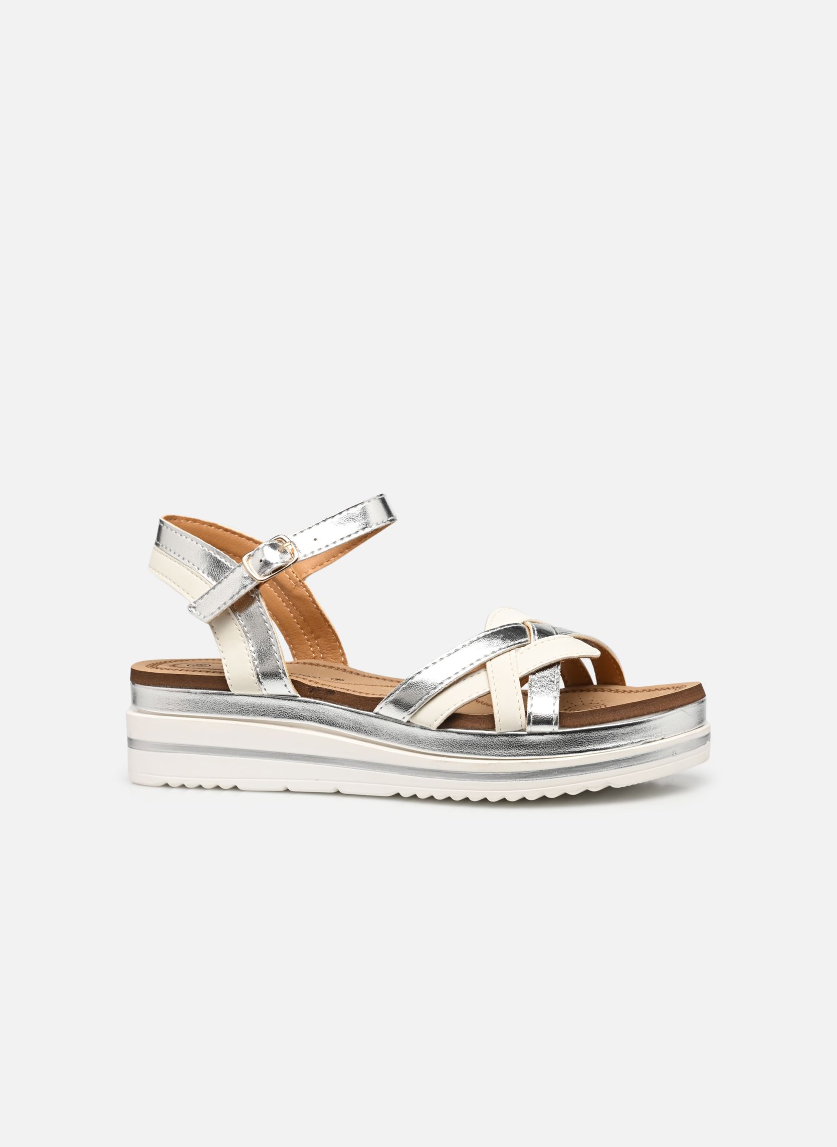 Keil- und Plateausandalen TX5023 damen silber Divine Factory Keil- und Plateausandalen TX5023 damen silber BlancArg