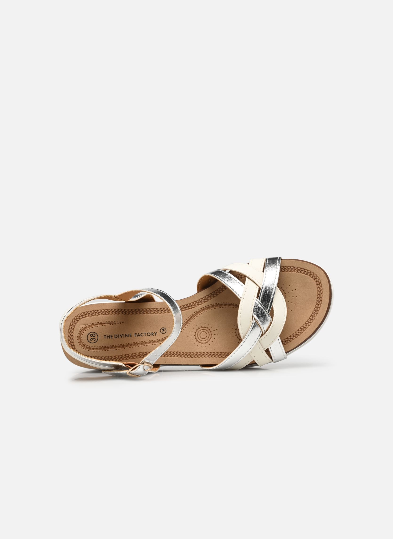 Keil- und Plateausandalen TX5023 damen silber Divine Factory Keil- und Plateausandalen TX5023 damen silber BlancArg