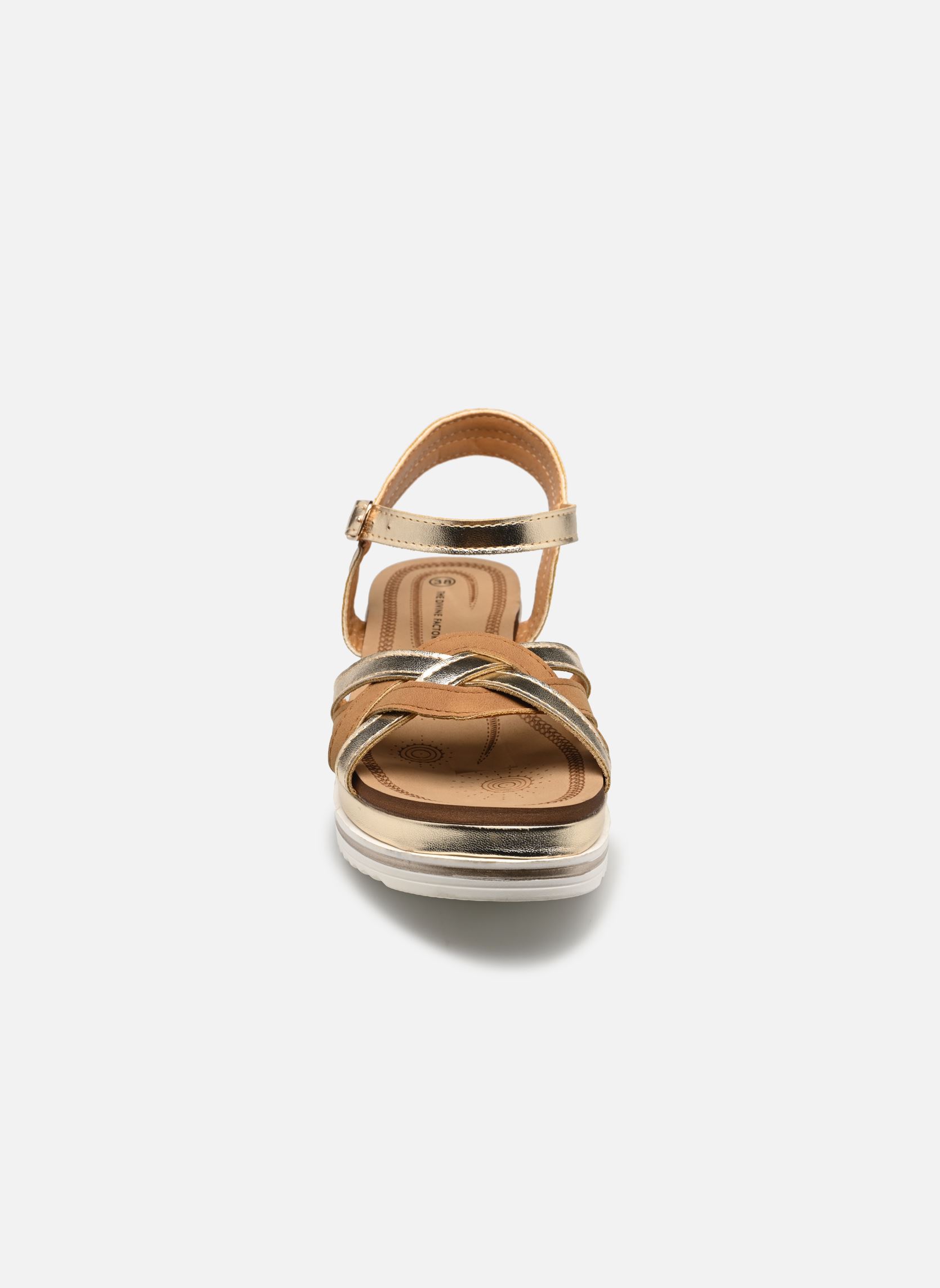 Keil- und Plateausandalen TX5023 damen braun Divine Factory Keil- und Plateausandalen TX5023 damen braun CamelOr
