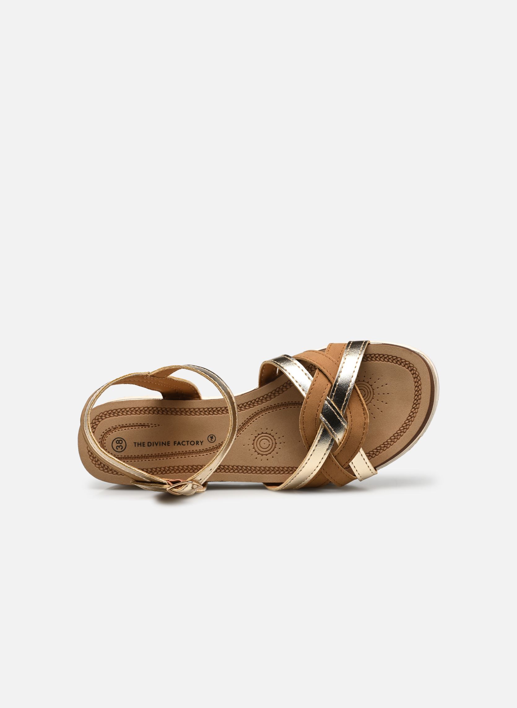 Keil- und Plateausandalen TX5023 damen braun Divine Factory Keil- und Plateausandalen TX5023 damen braun CamelOr