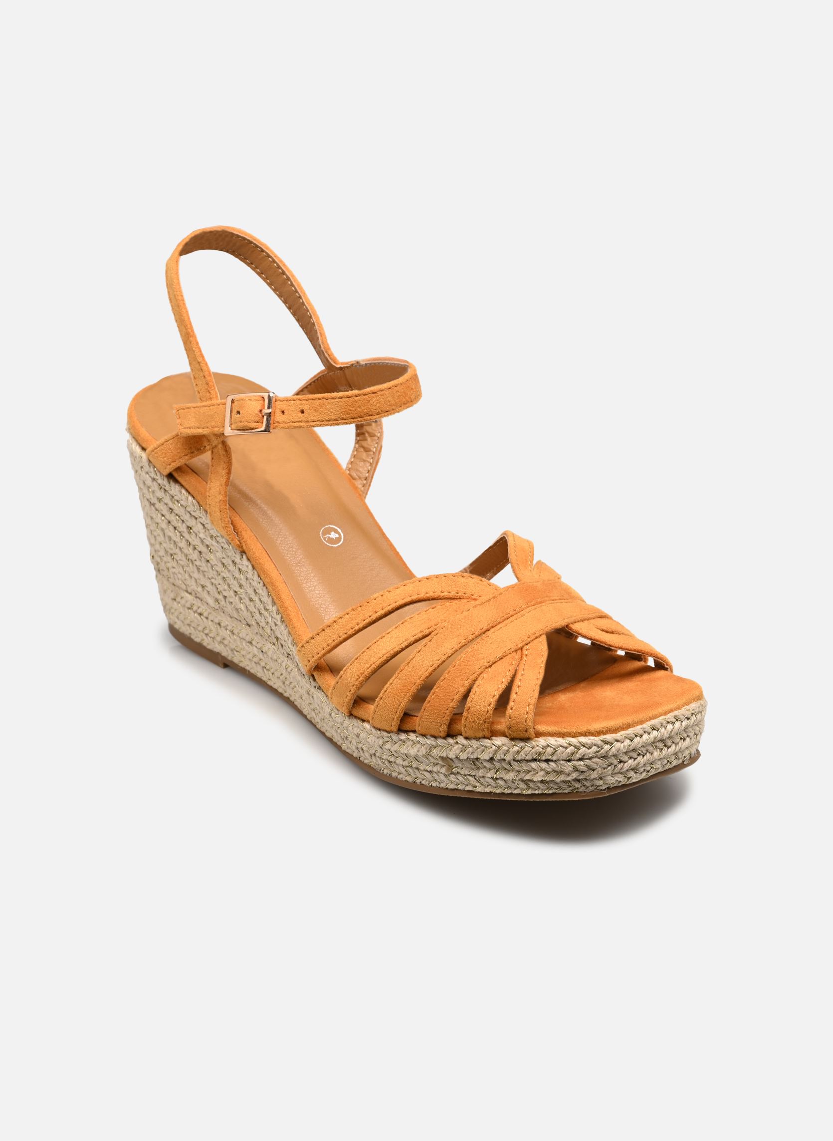 Keil- und Plateausandalen QL5012 damen orange Divine Factory Keil- und Plateausandalen QL5012 damen orange Orange