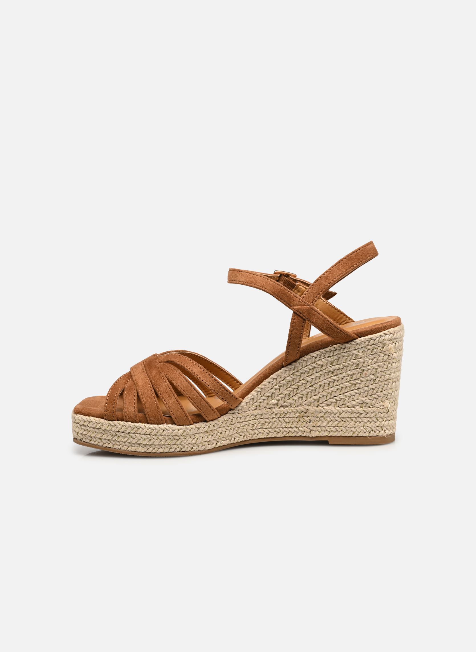 Sandales compensées et plateformes QL5012 femme marron Divine Factory Sandales compensées et plateformes QL5012 femme marron Camel