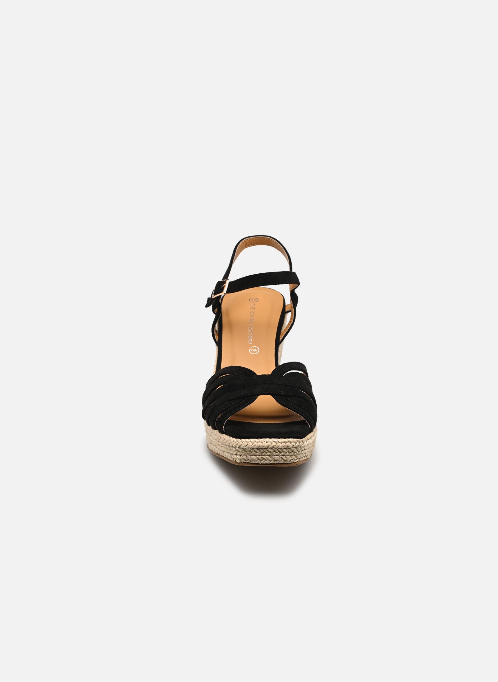 Sandales compensées et plateformes QL5012 femme noir Divine Factory Sandales compensées et plateformes QL5012 femme noir Noir