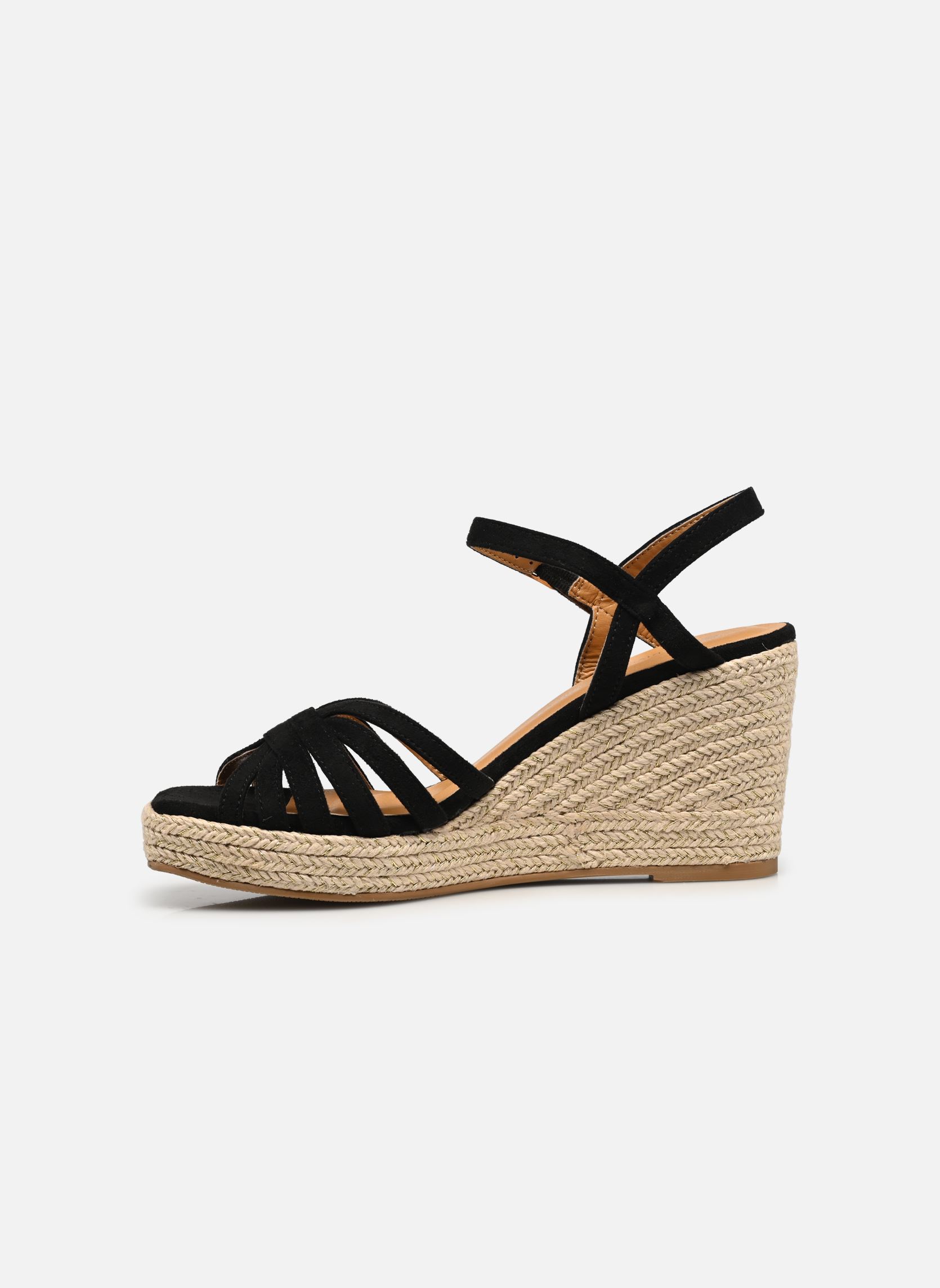 Sandales compensées et plateformes QL5012 femme noir Divine Factory Sandales compensées et plateformes QL5012 femme noir Noir