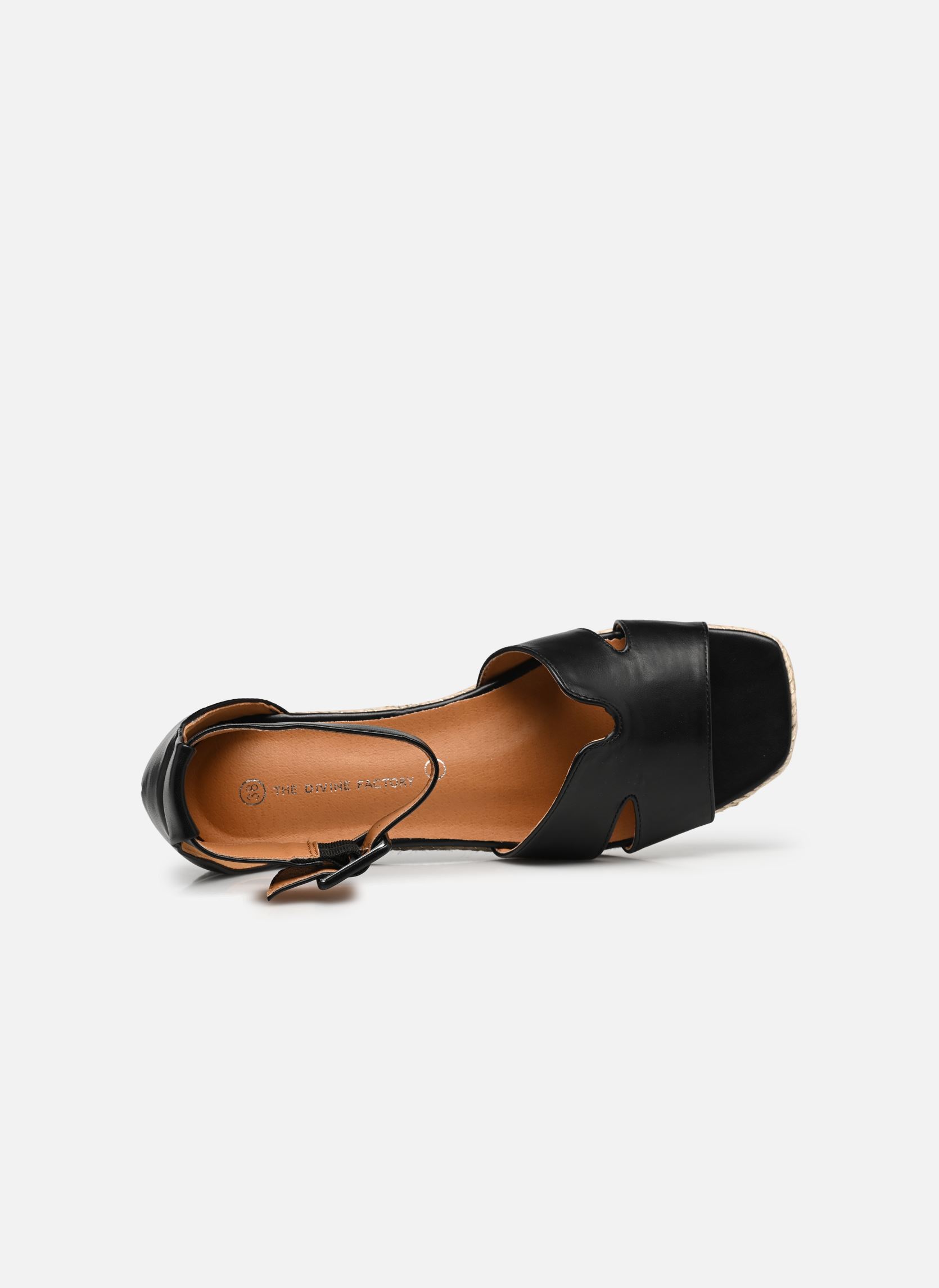Sandales compensées et plateformes QL5008 femme noir Divine Factory Sandales compensées et plateformes QL5008 femme noir Noir