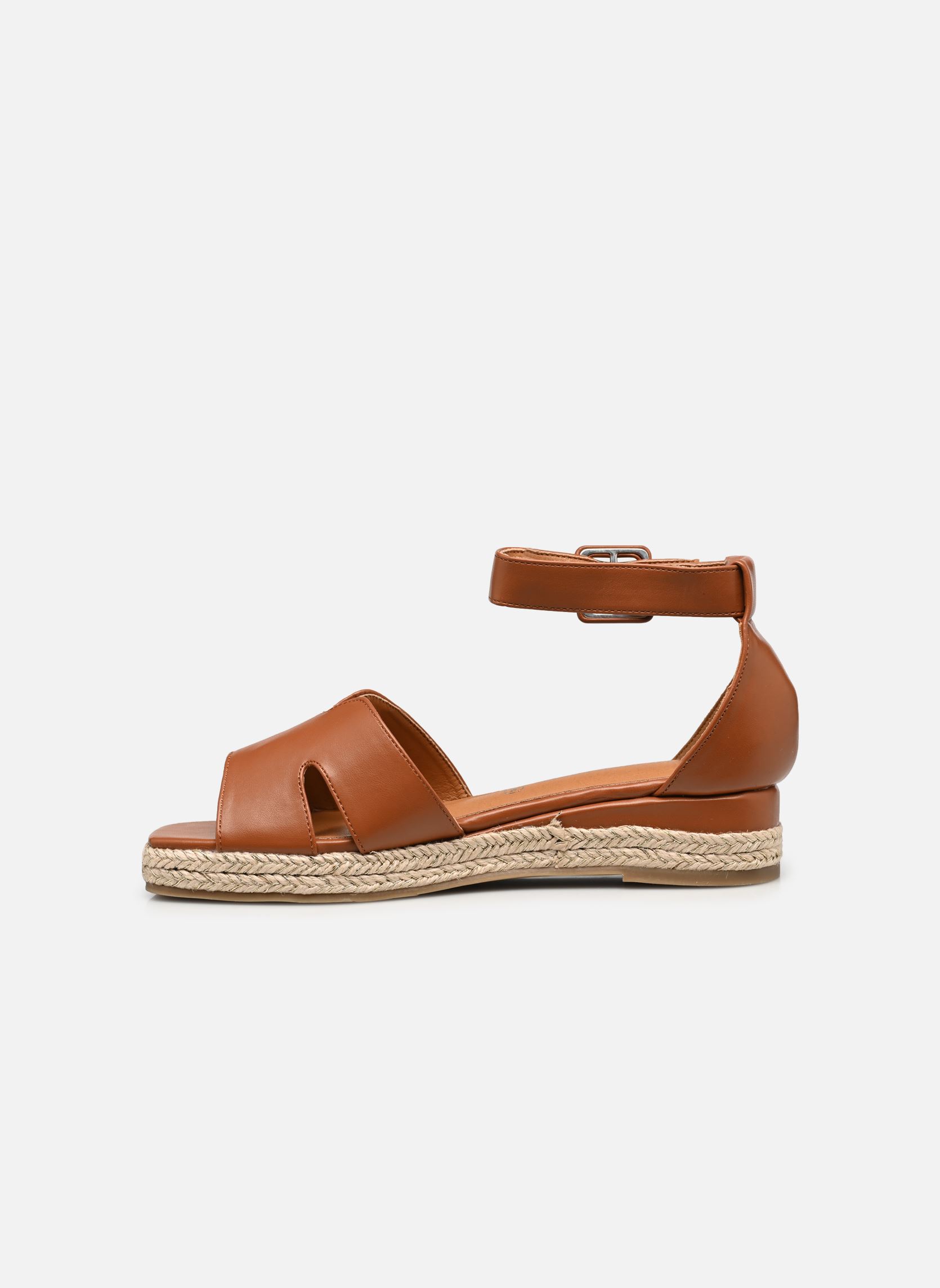 Sandalias y plataformas de cuña QL5008 mujer marrón Divine Factory Sandalias y plataformas de cuña QL5008 mujer marrón Camel