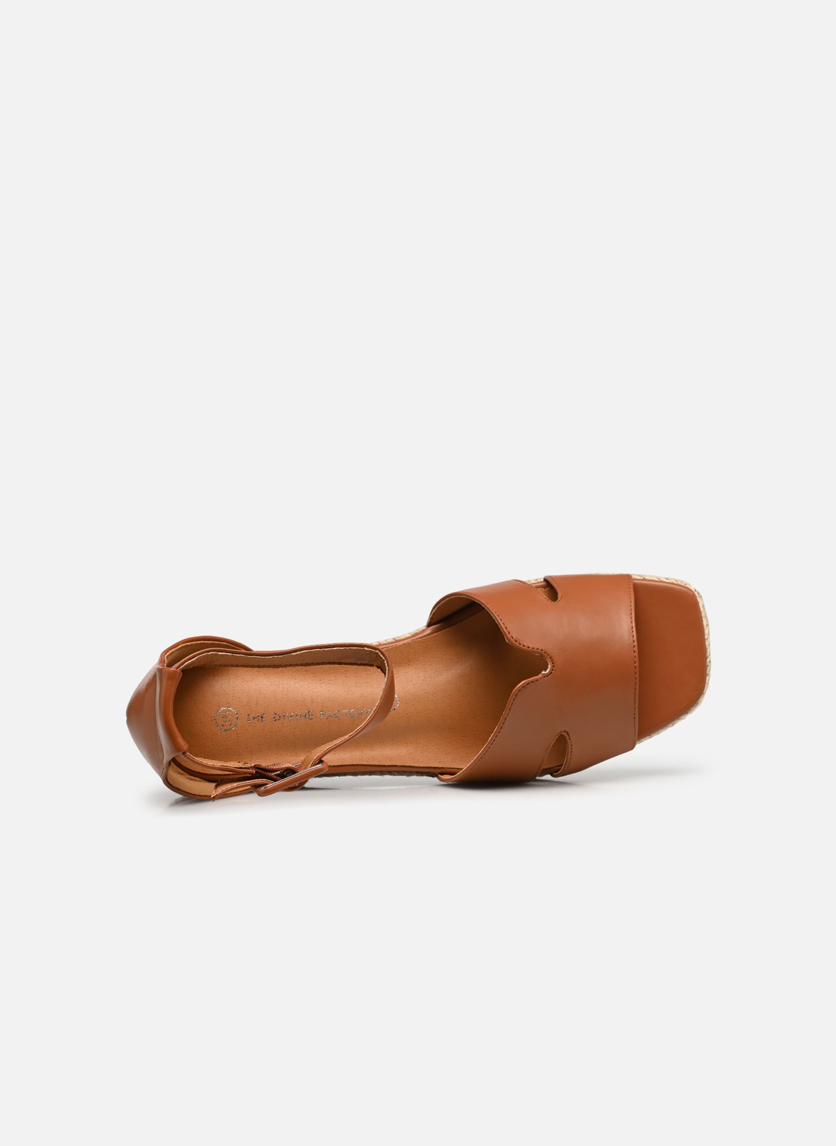Sandalias y plataformas de cuña QL5008 mujer marrón Divine Factory Sandalias y plataformas de cuña QL5008 mujer marrón Camel