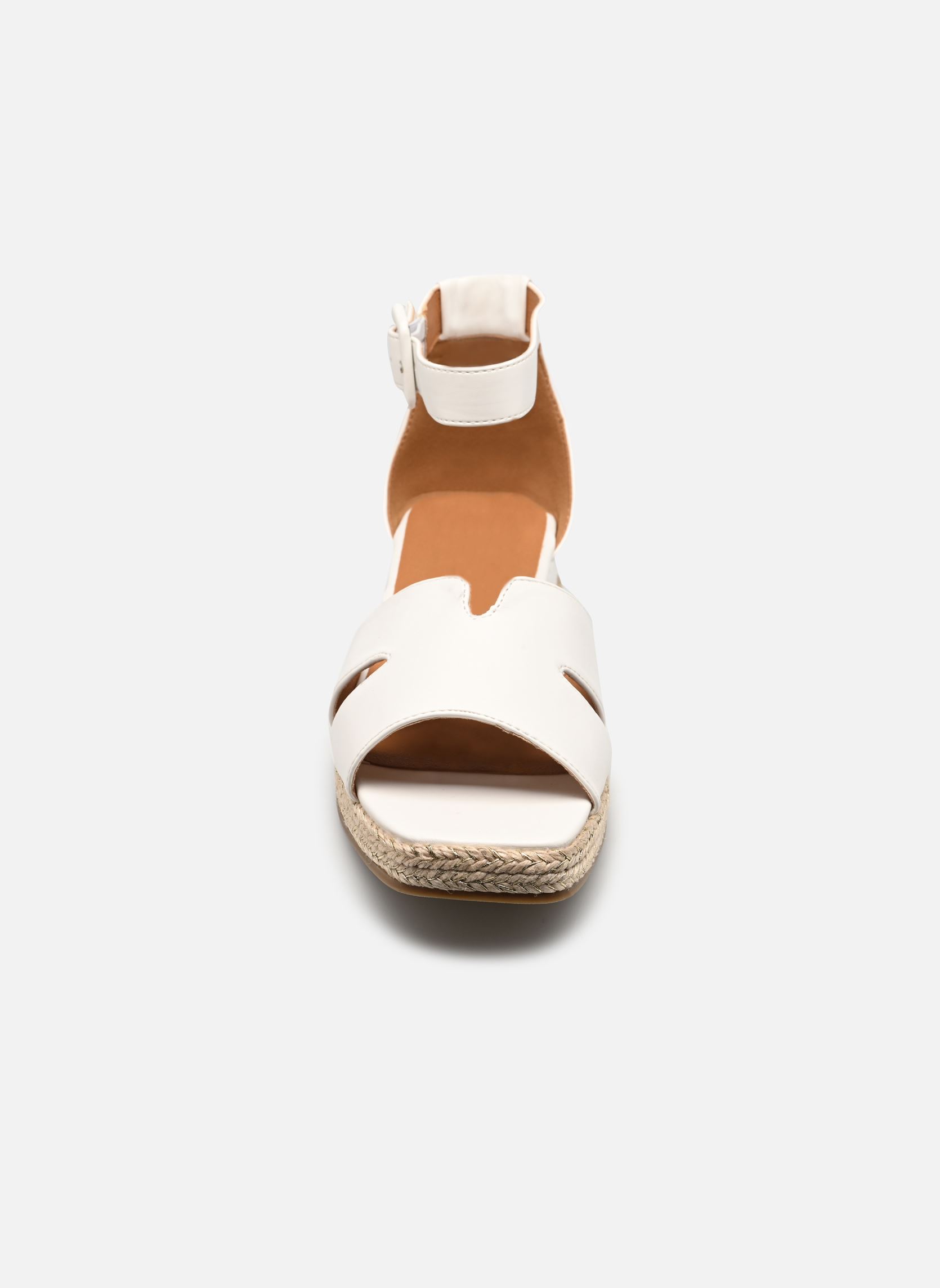 Sandales compensées et plateformes QL5008 femme blanc Divine Factory Sandales compensées et plateformes QL5008 femme blanc Blanc
