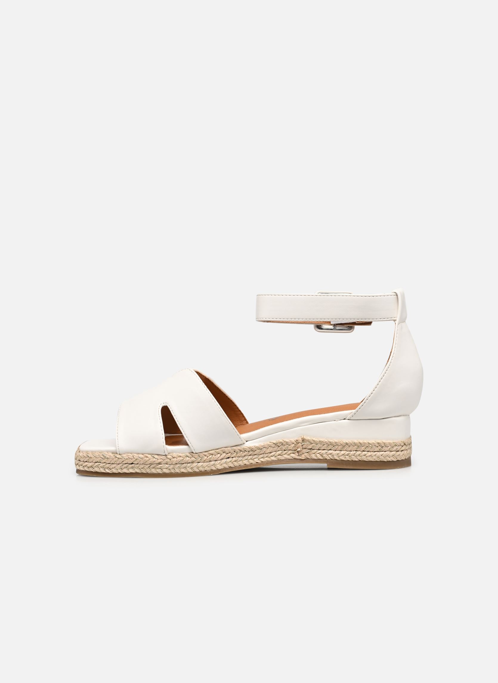Sandales compensées et plateformes QL5008 femme blanc Divine Factory Sandales compensées et plateformes QL5008 femme blanc Blanc