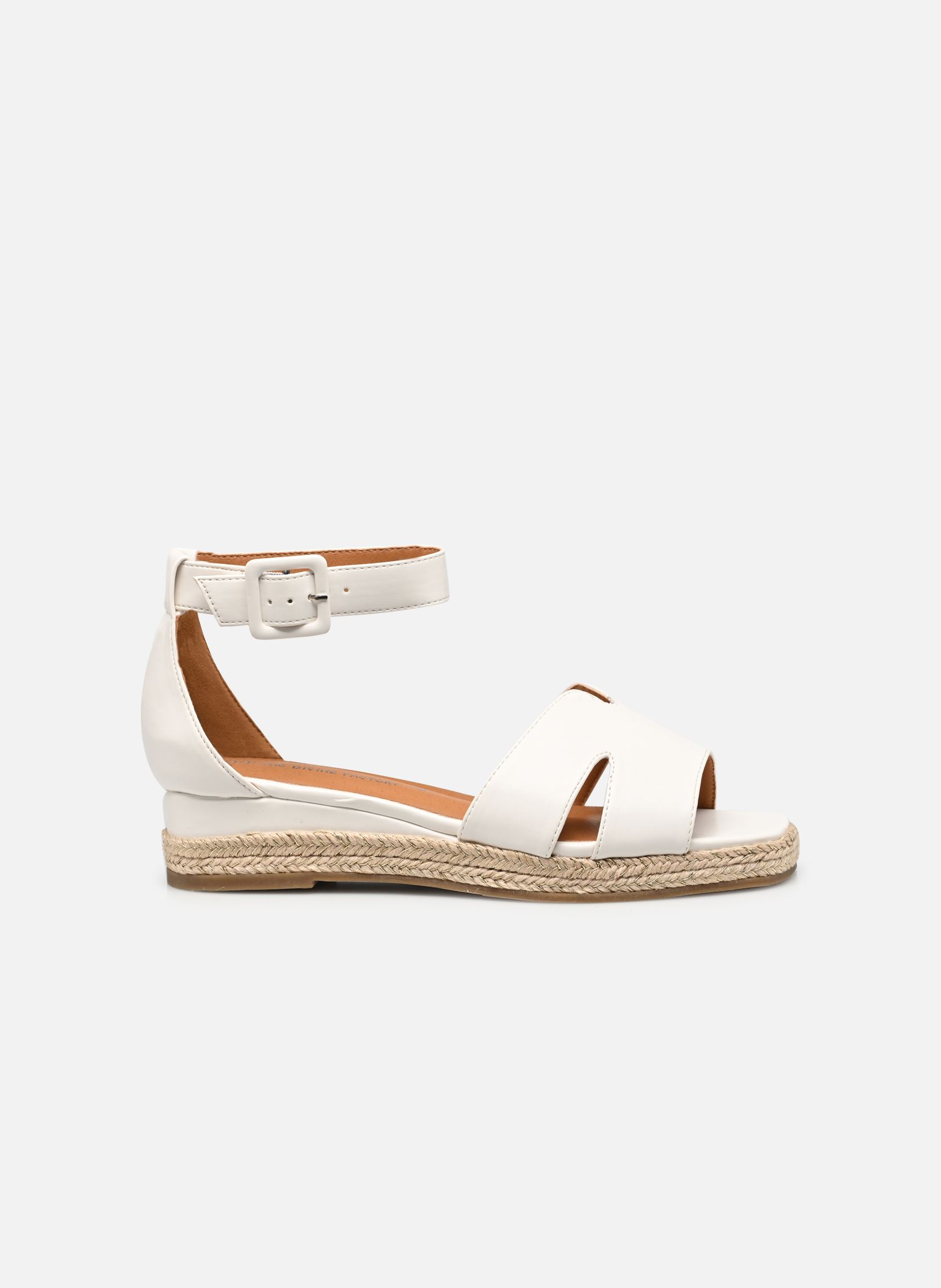 Sandales compensées et plateformes QL5008 femme blanc Divine Factory Sandales compensées et plateformes QL5008 femme blanc Blanc