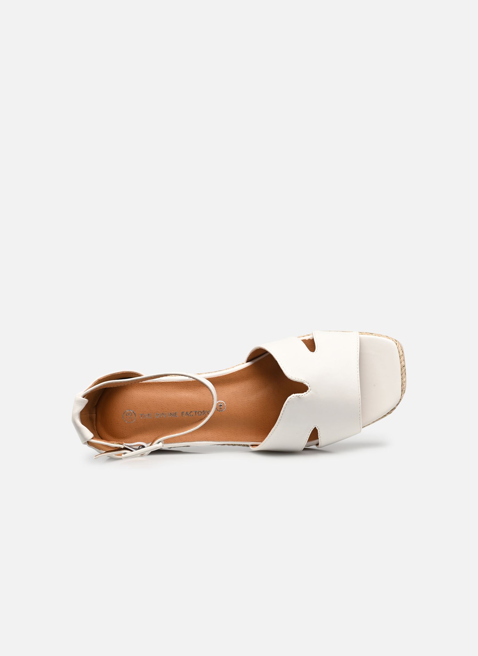 Sandales compensées et plateformes QL5008 femme blanc Divine Factory Sandales compensées et plateformes QL5008 femme blanc Blanc