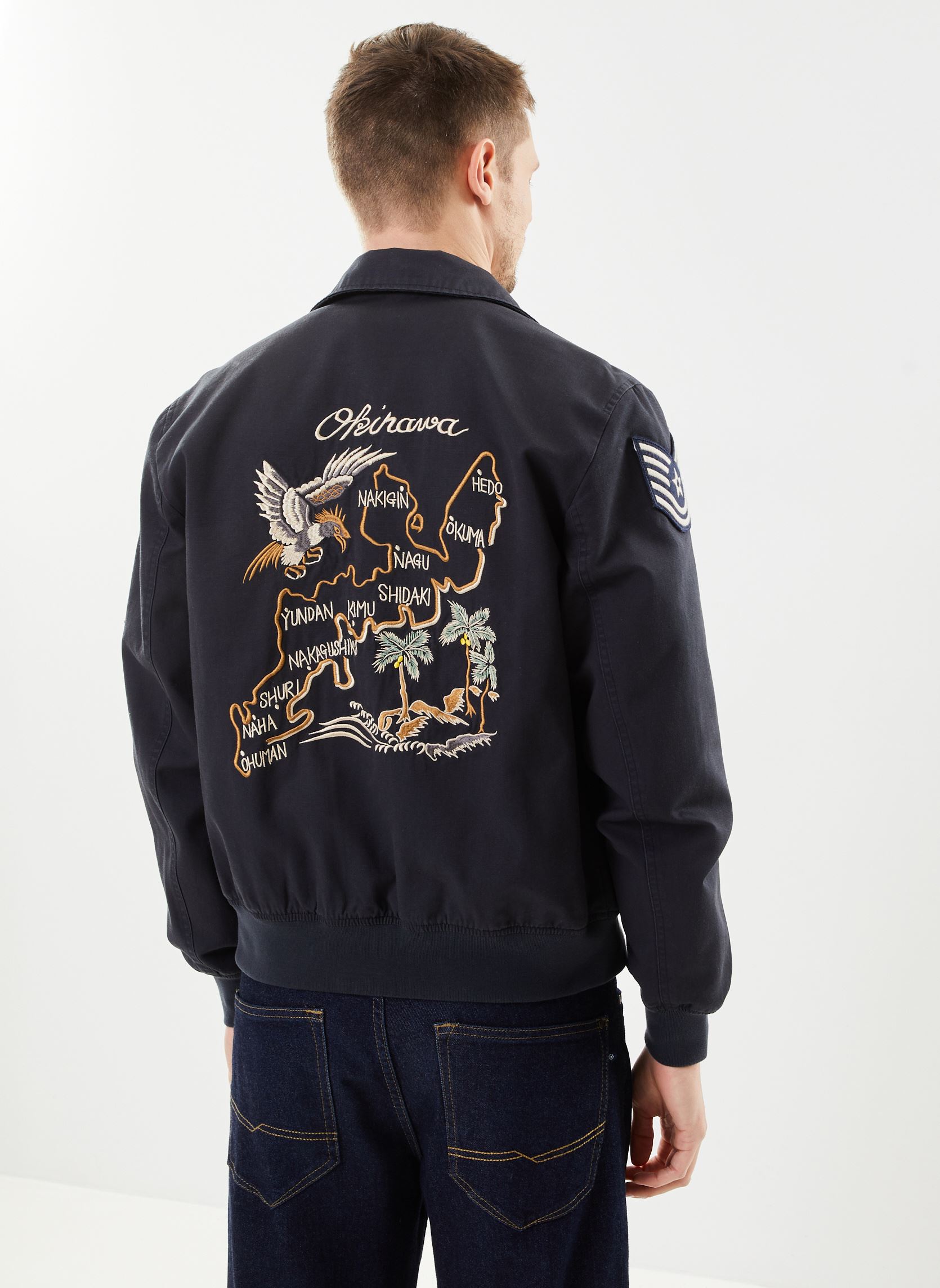 Giubbotti Blouson Pilote Zippe Brode Dos Schott. uomo blu Schott Giubbotti Blouson Pilote Zippe Brode Dos Schott. uomo blu NAVY