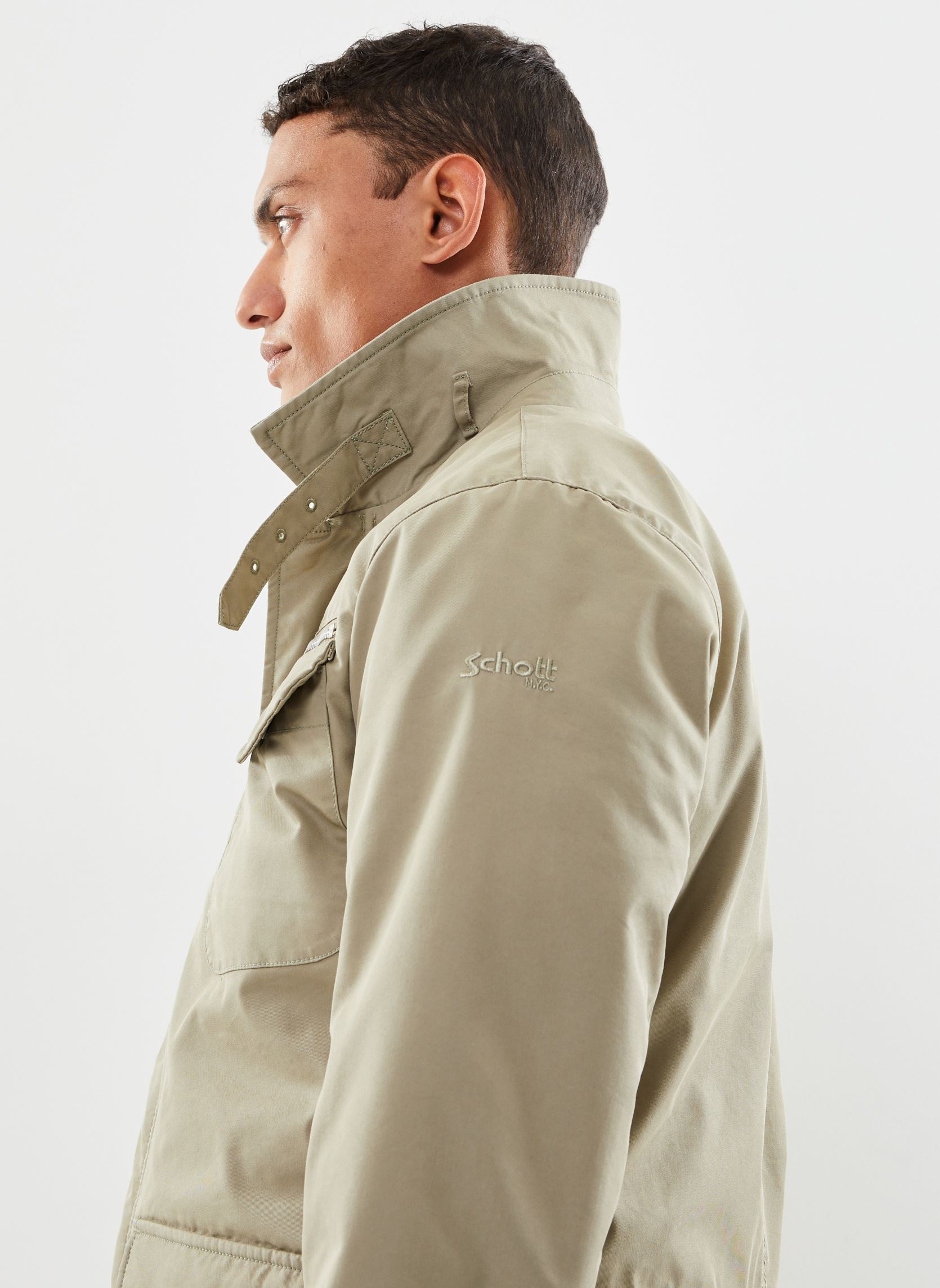 Vestes Blouson Quatre Poches Schott homme vert Schott Vestes Blouson Quatre Poches Schott homme vert SAGE KAKI