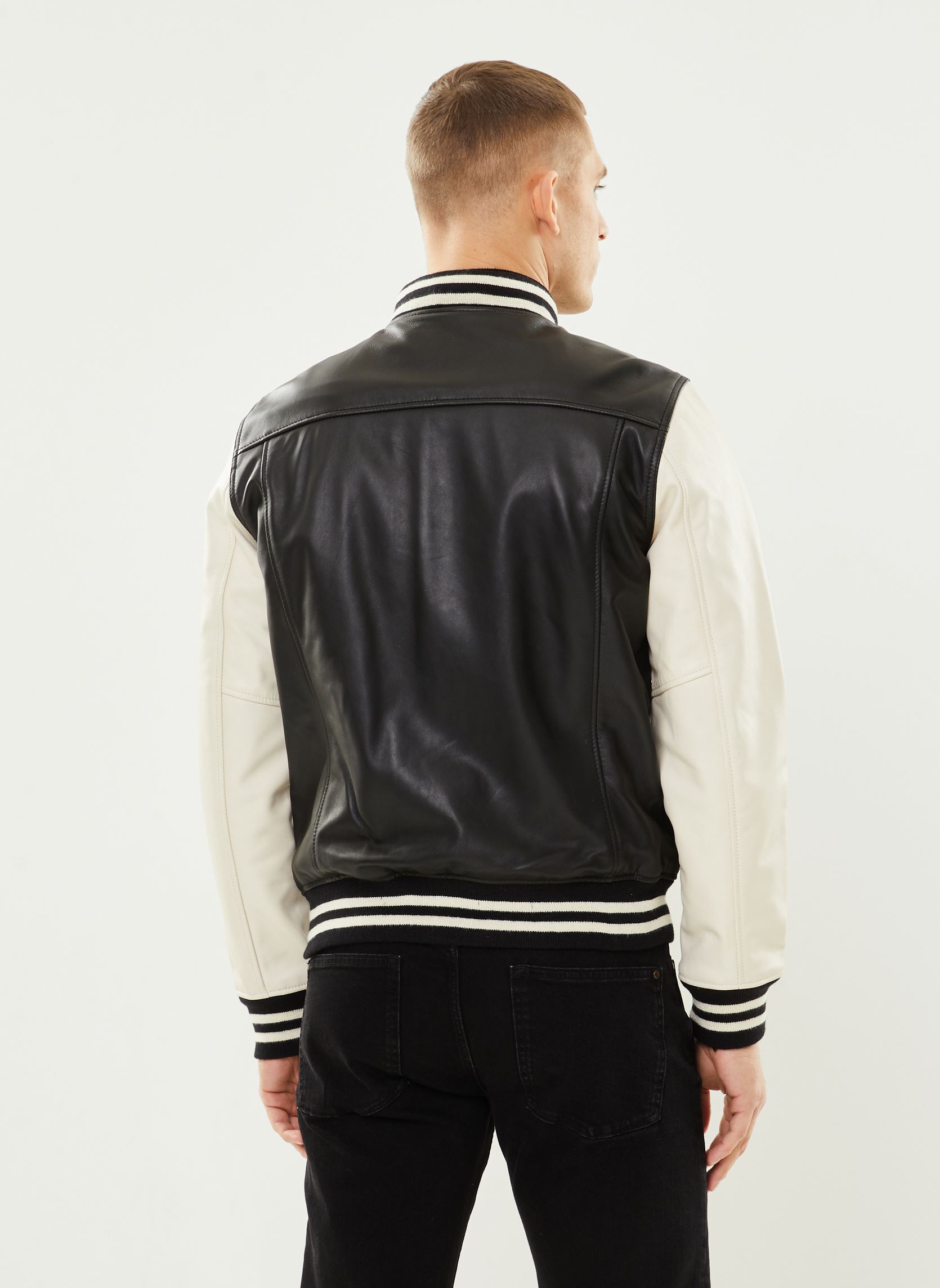 Blousons Teddy Bicolor Schott homme noir Schott Blousons Teddy Bicolor Schott homme noir BLACK / OFF-WHI