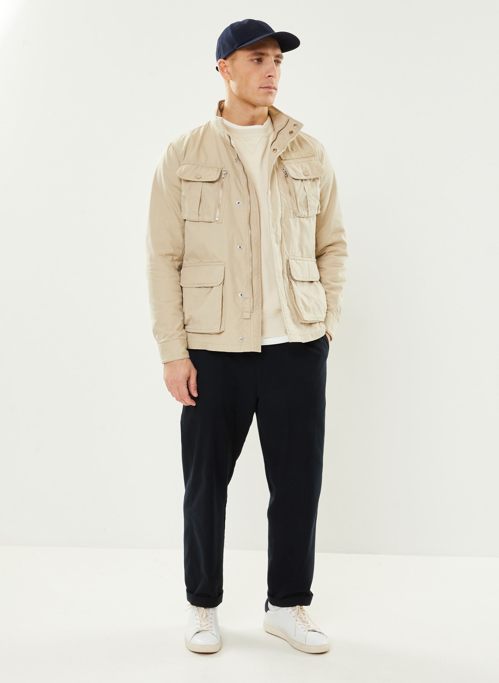 Vestes Blouson 4 Poches Badge Brode Poitrine Sc homme beige Schott Vestes Blouson 4 Poches Badge Brode Poitrine Sc homme beige LT.BEIGE