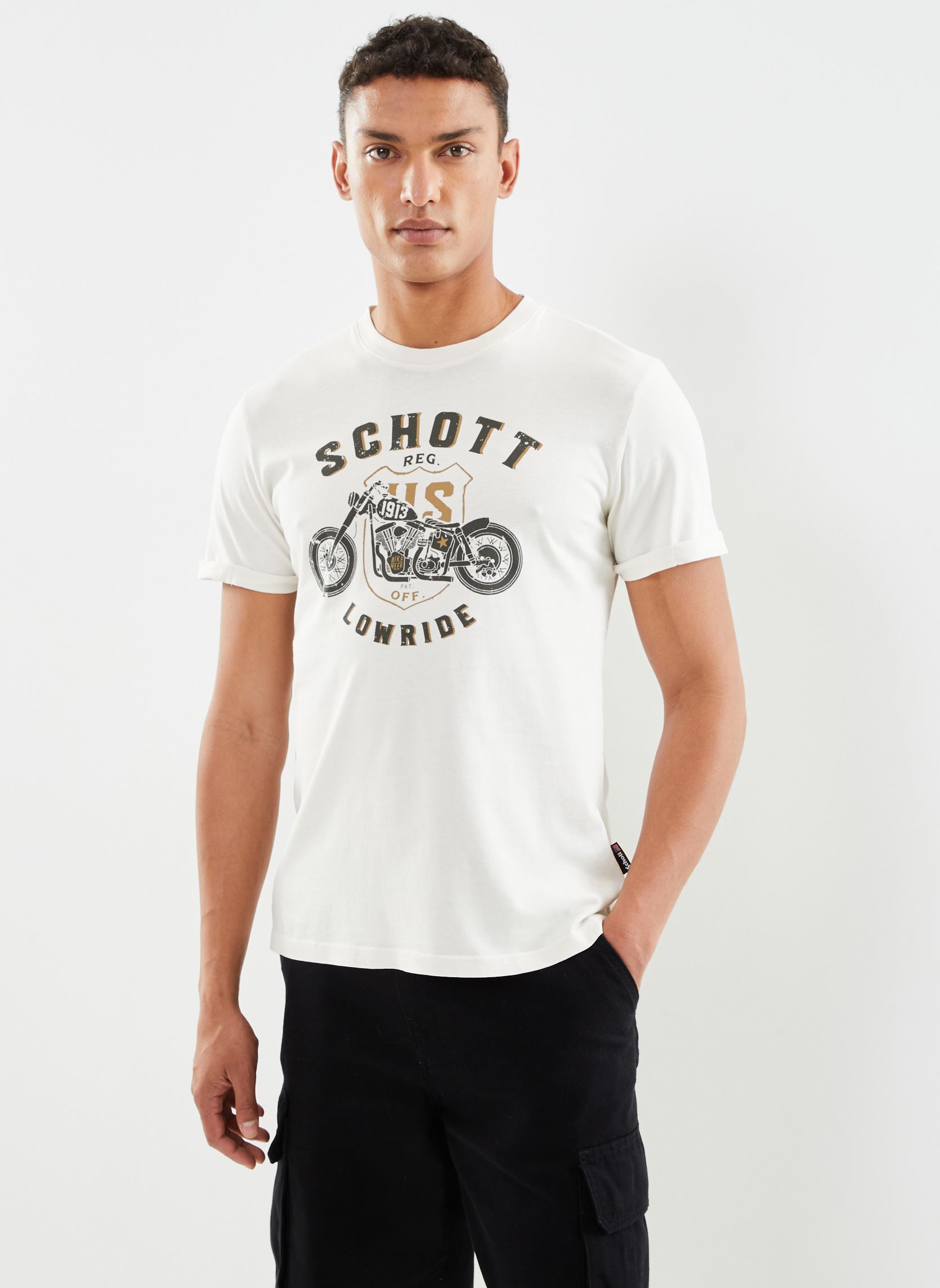 T shirt Schott Tee Shirt BRIDGER Yellow EU