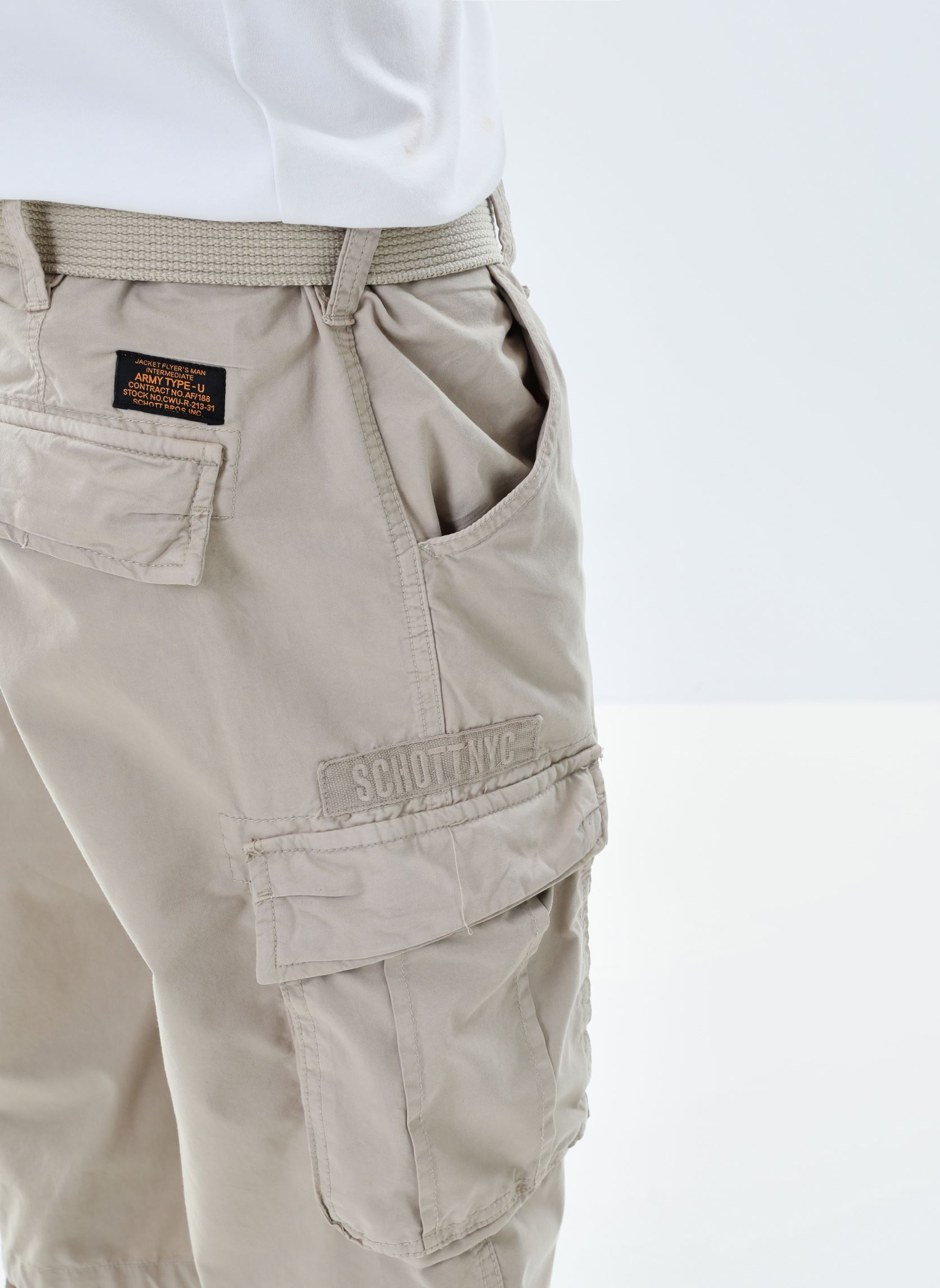 Shorts Short Militaire A/ceinture Schott heren beige Schott Shorts Short Militaire A/ceinture Schott heren beige LIGHT KAKI