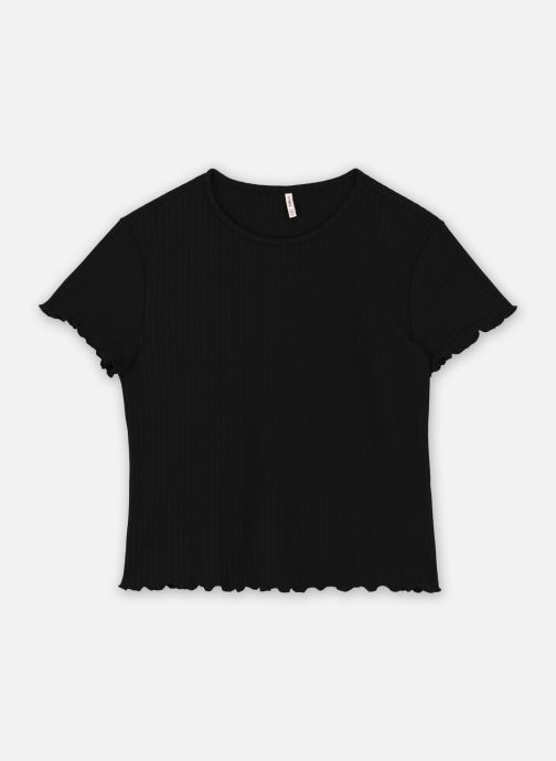 KIDS ONLY Kognella - T-Shirt Manches Longues Fille Col Rond Jersey Côtelé Stretch, Ourlet Ondulé
