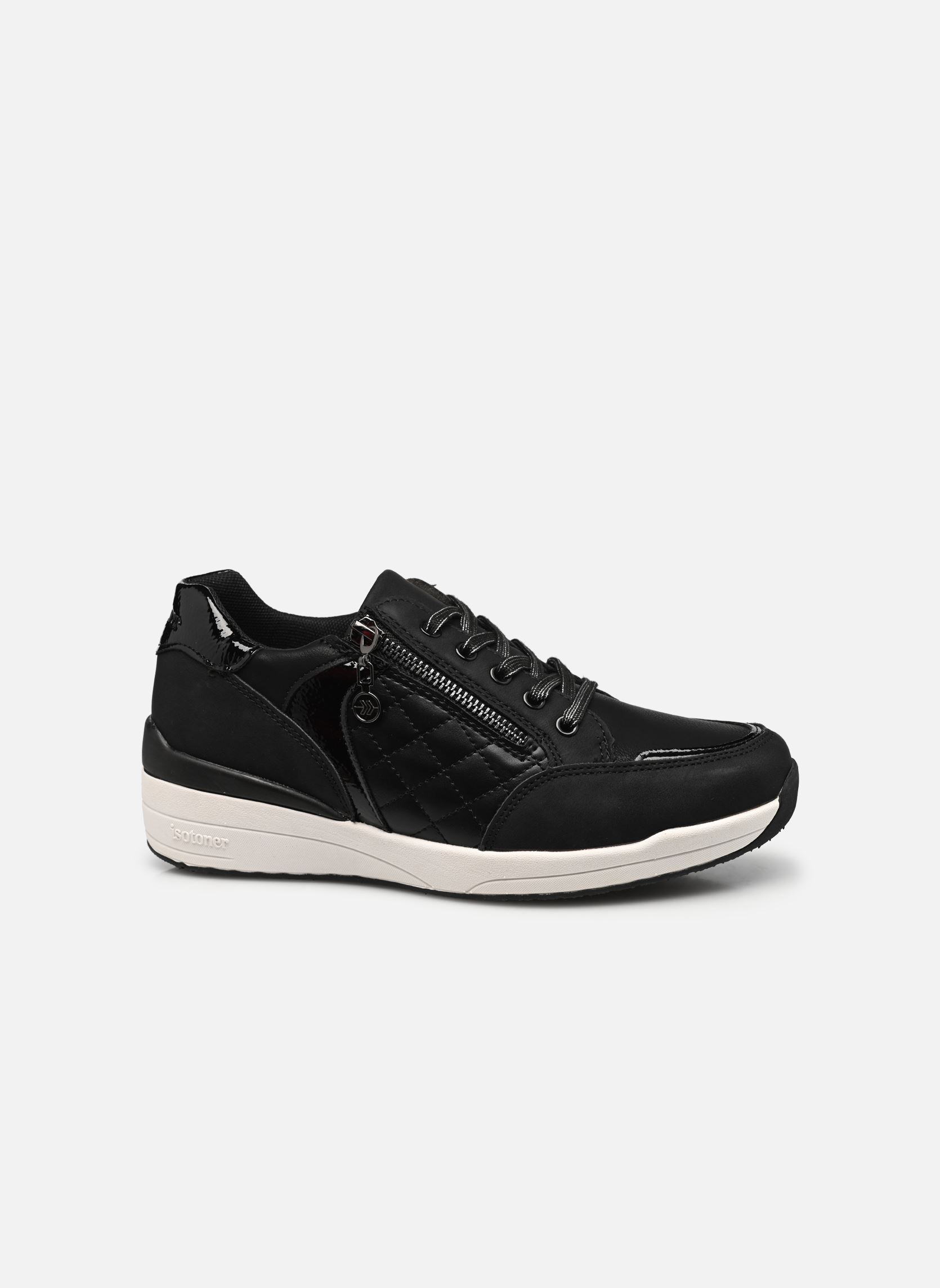 Niedrige Sneaker Basket à talon zippée W damen schwarz Isotoner Niedrige Sneaker Basket à talon zippée W damen schwarz Noir