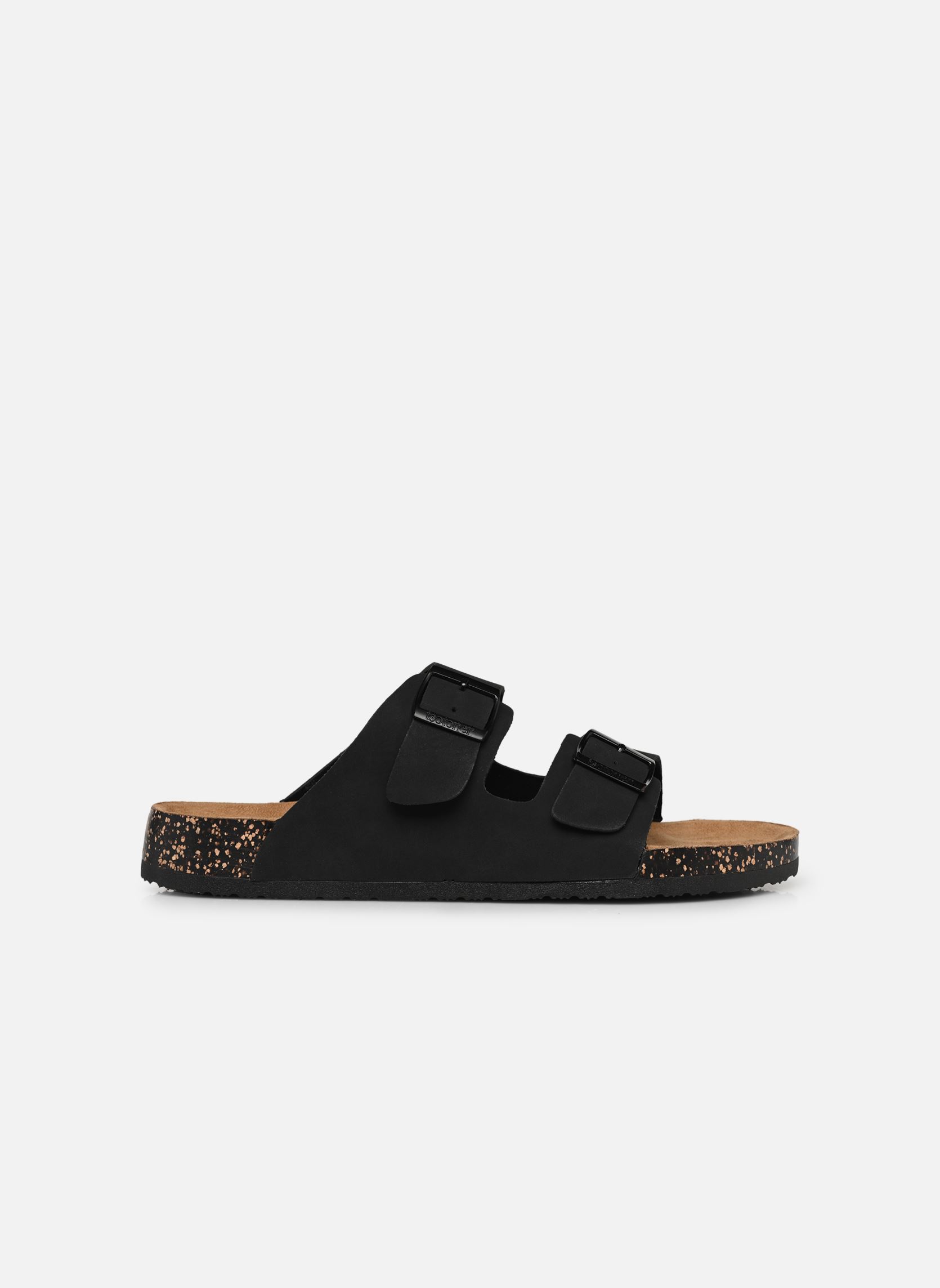 Mules Mule dessus double brides patch everywea homme noir Isotoner Mules Mule dessus double brides patch everywea homme noir Noir