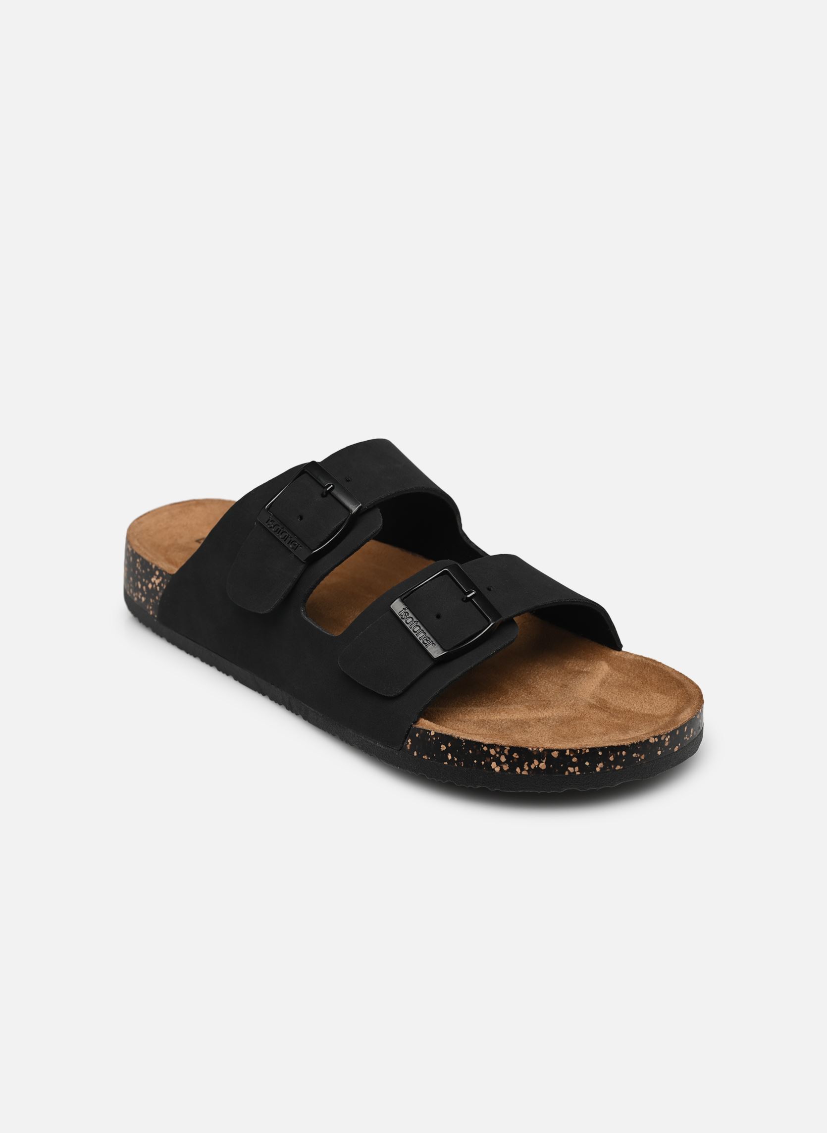 Mules Mule dessus double brides patch everywea homme noir Isotoner Mules Mule dessus double brides patch everywea homme noir NOIR