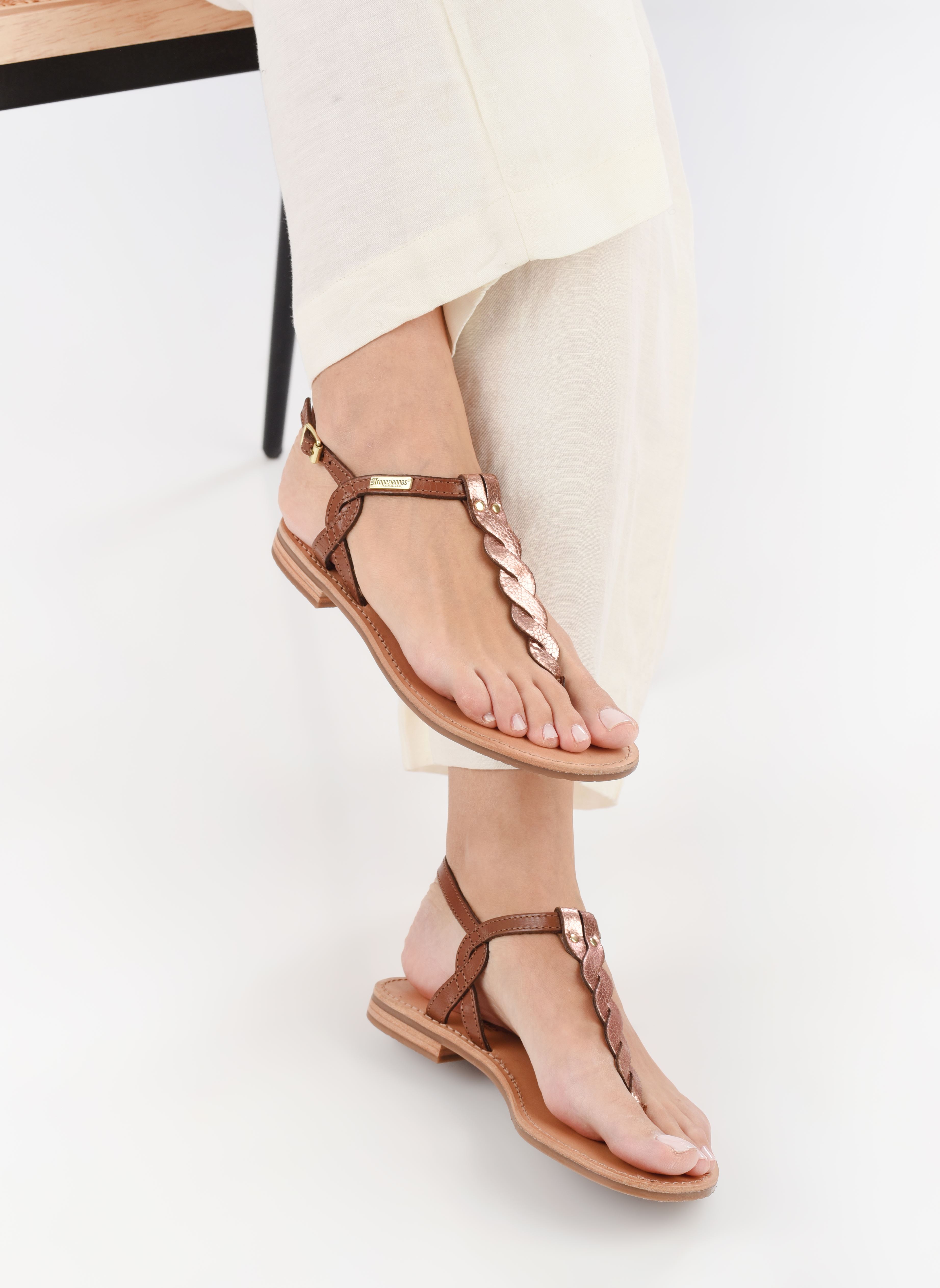 Sandali piatti HAMSONG donna marrone Les Tropéziennes par M Belarbi Sandali piatti HAMSONG donna marrone Tan Rose