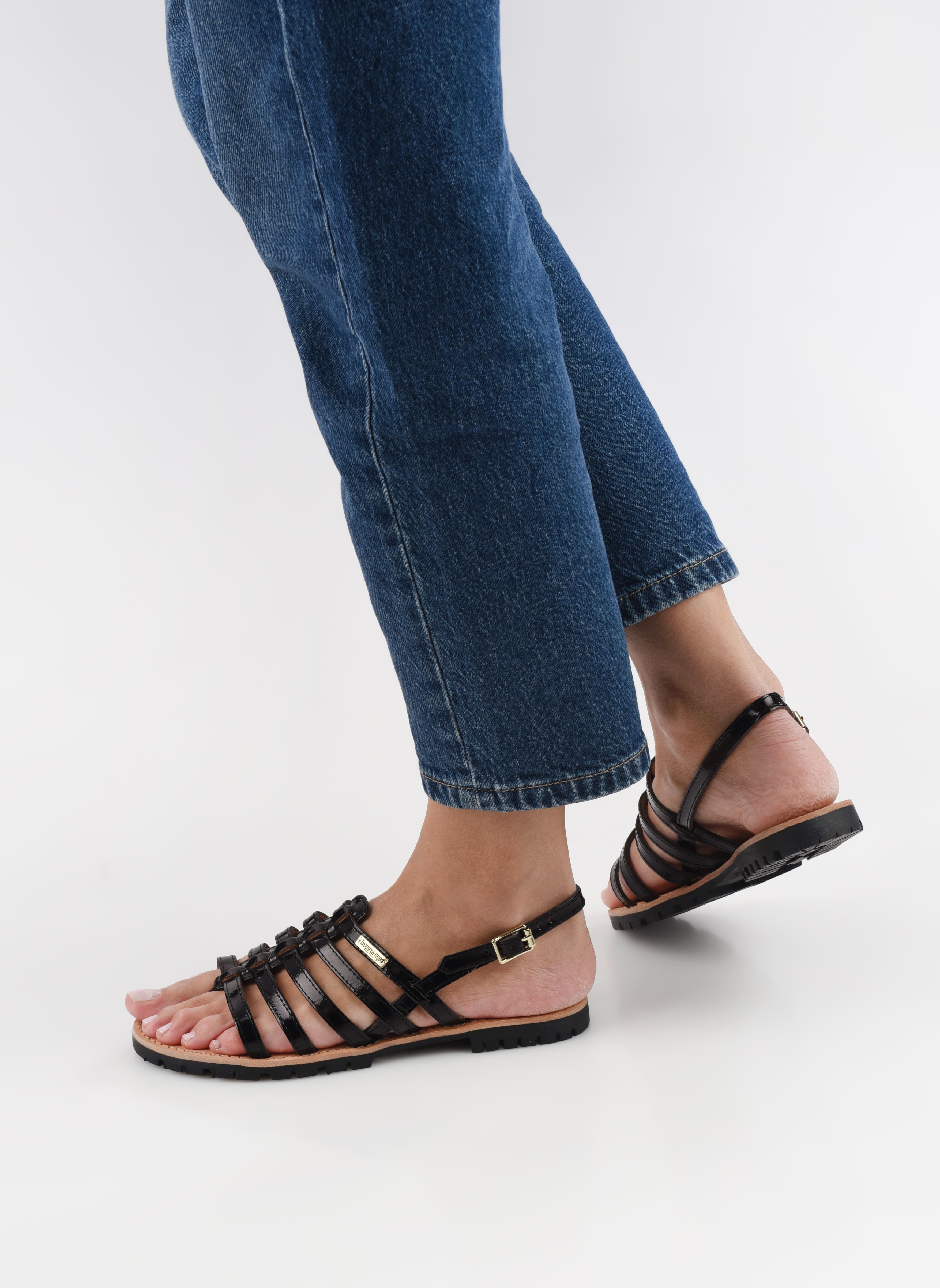 Flache Sandalen HEXACO damen schwarz Les Tropéziennes par M Belarbi Flache Sandalen HEXACO damen schwarz VERNI NOIR