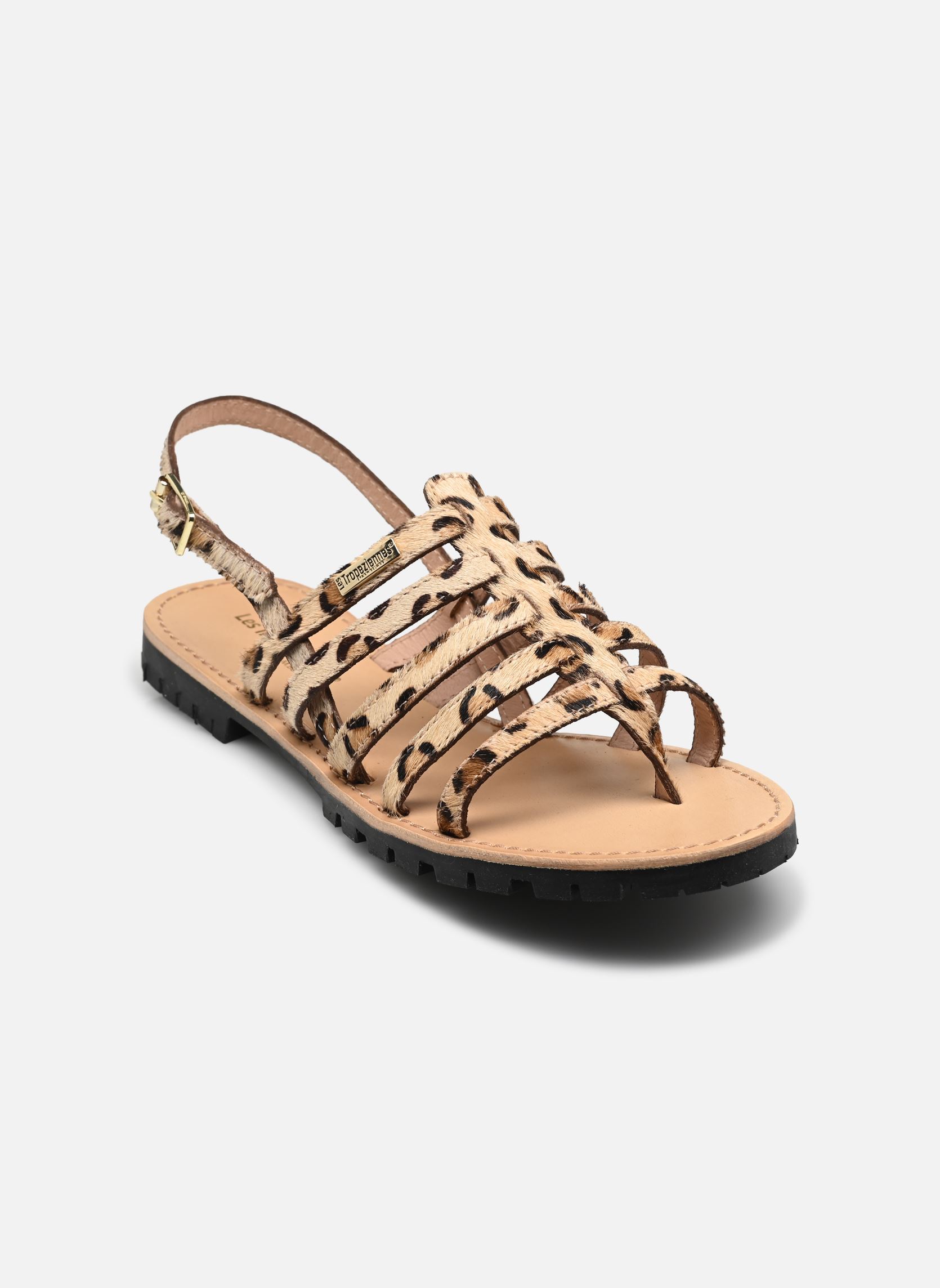 Sandalias planas HEXACO mujer beige Les Tropéziennes par M Belarbi Sandalias planas HEXACO mujer beige LEOPARD