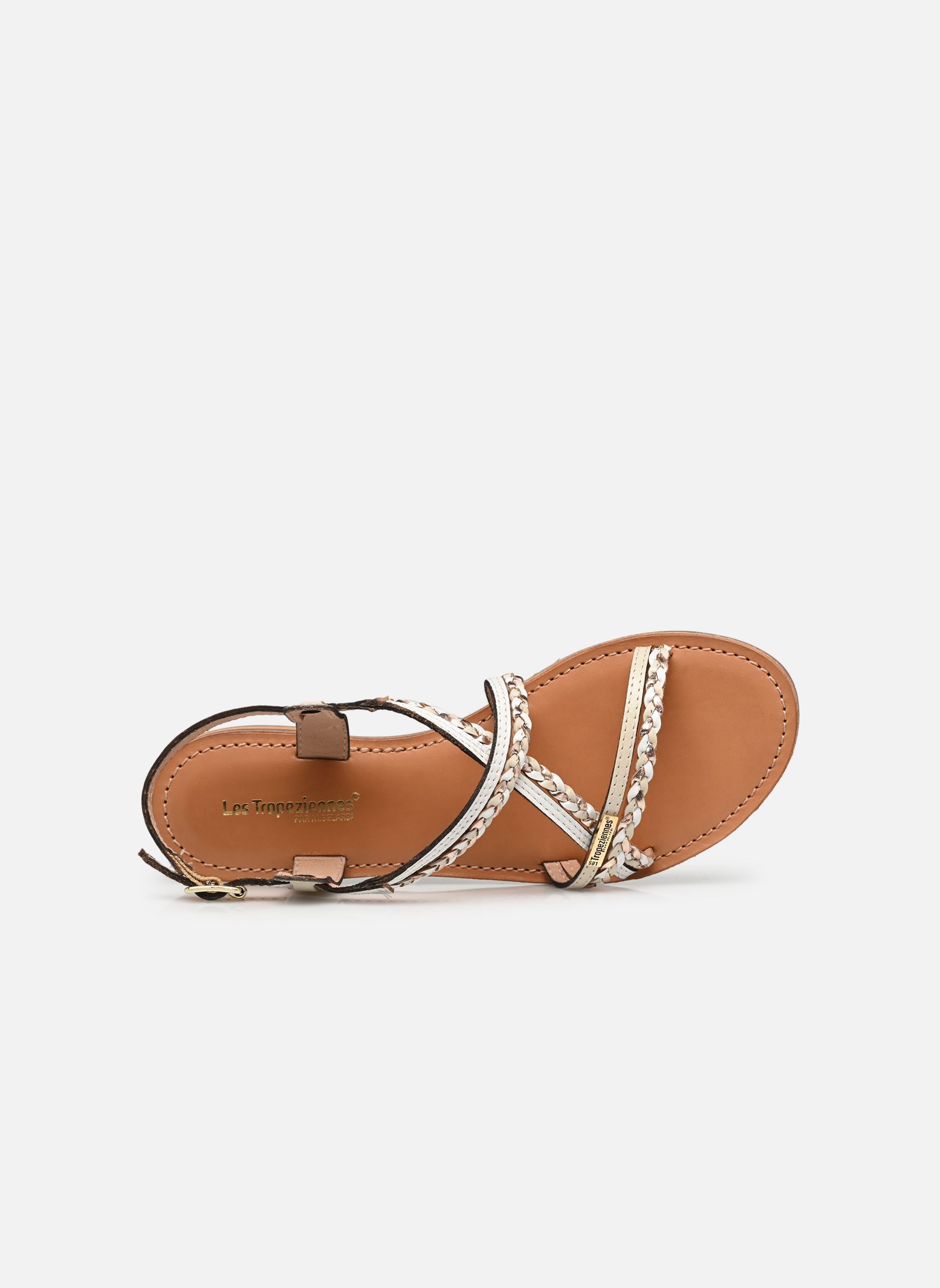 Platte sandalen HOMONGO dames wit Les Tropéziennes par M Belarbi Platte sandalen HOMONGO dames wit Creme multi