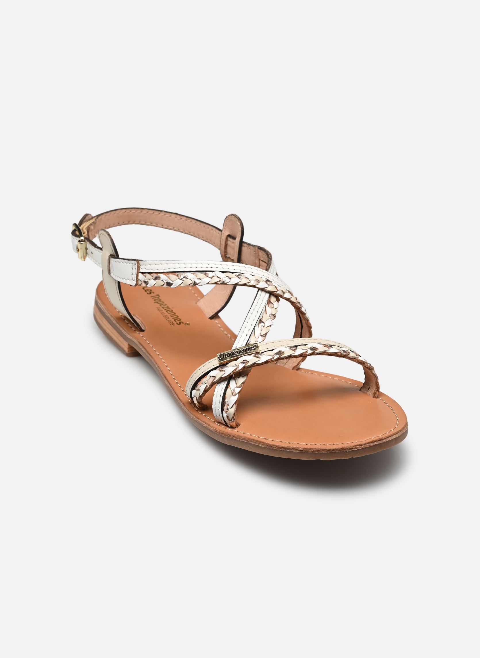 Platte sandalen HOMONGO dames wit Les Tropéziennes par M Belarbi Platte sandalen HOMONGO dames wit Creme multi