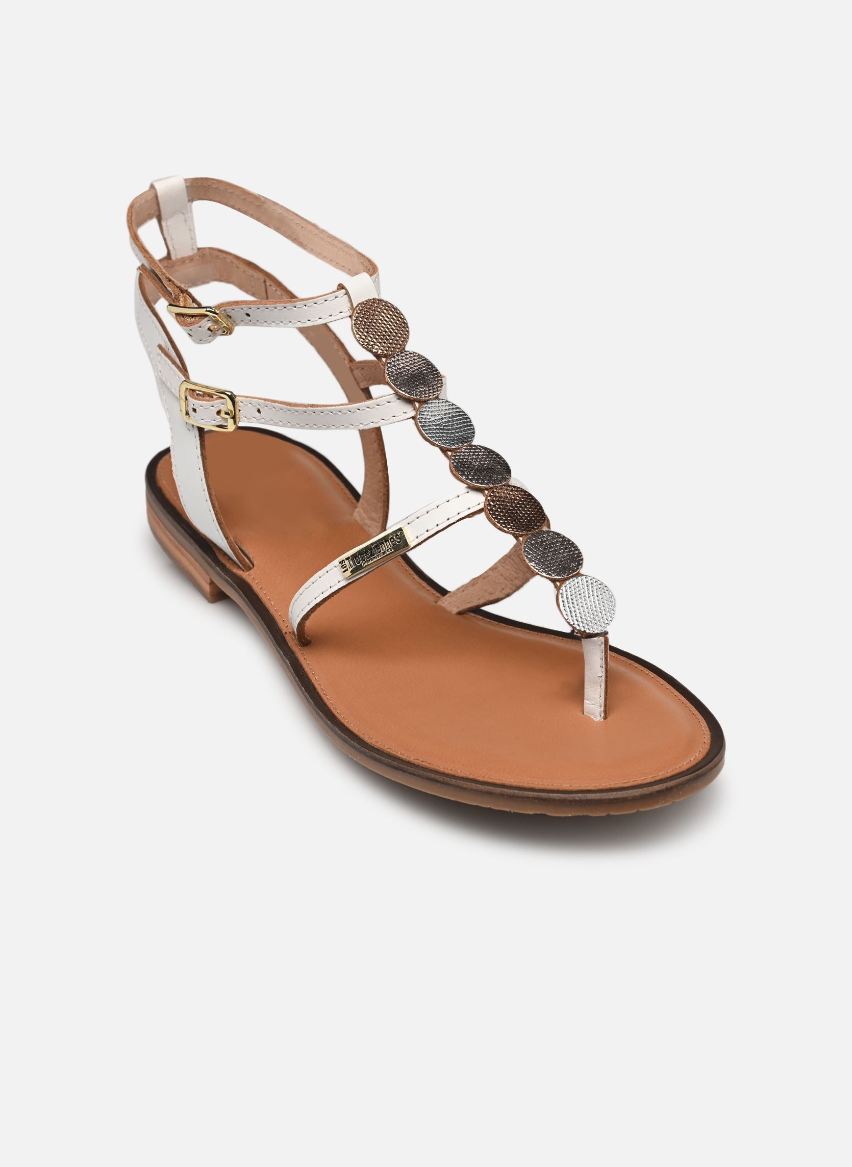 Sandales plates HORELIA femme blanc Les Tropéziennes par M Belarbi Sandales plates HORELIA femme blanc Blanc Multi