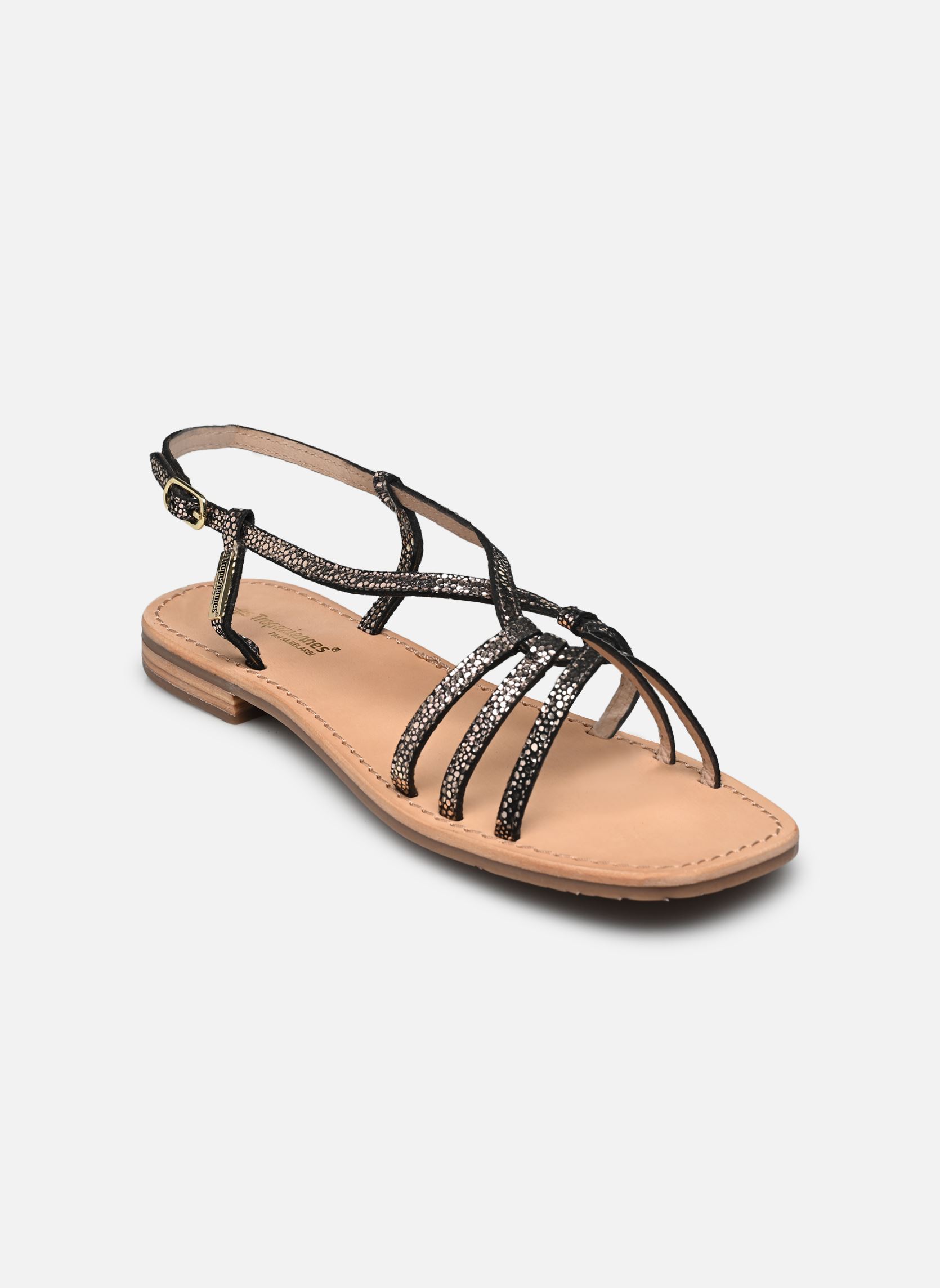 Platte sandalen HUDON dames zwart Les Tropéziennes par M Belarbi Platte sandalen HUDON dames zwart NOIR OR