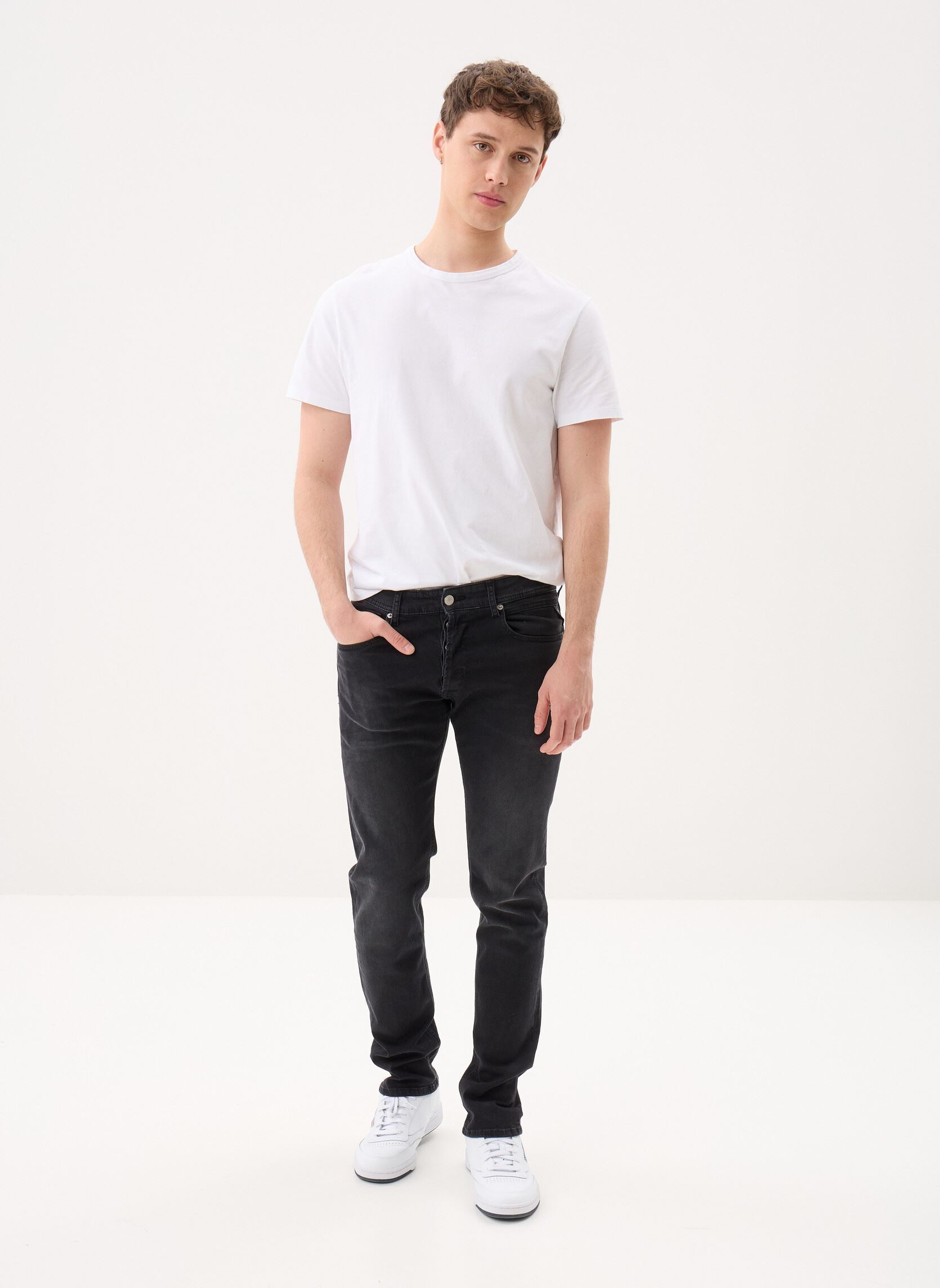 Jeans GROVER jean tapered homme noir Replay Jeans GROVER jean tapered homme noir Black